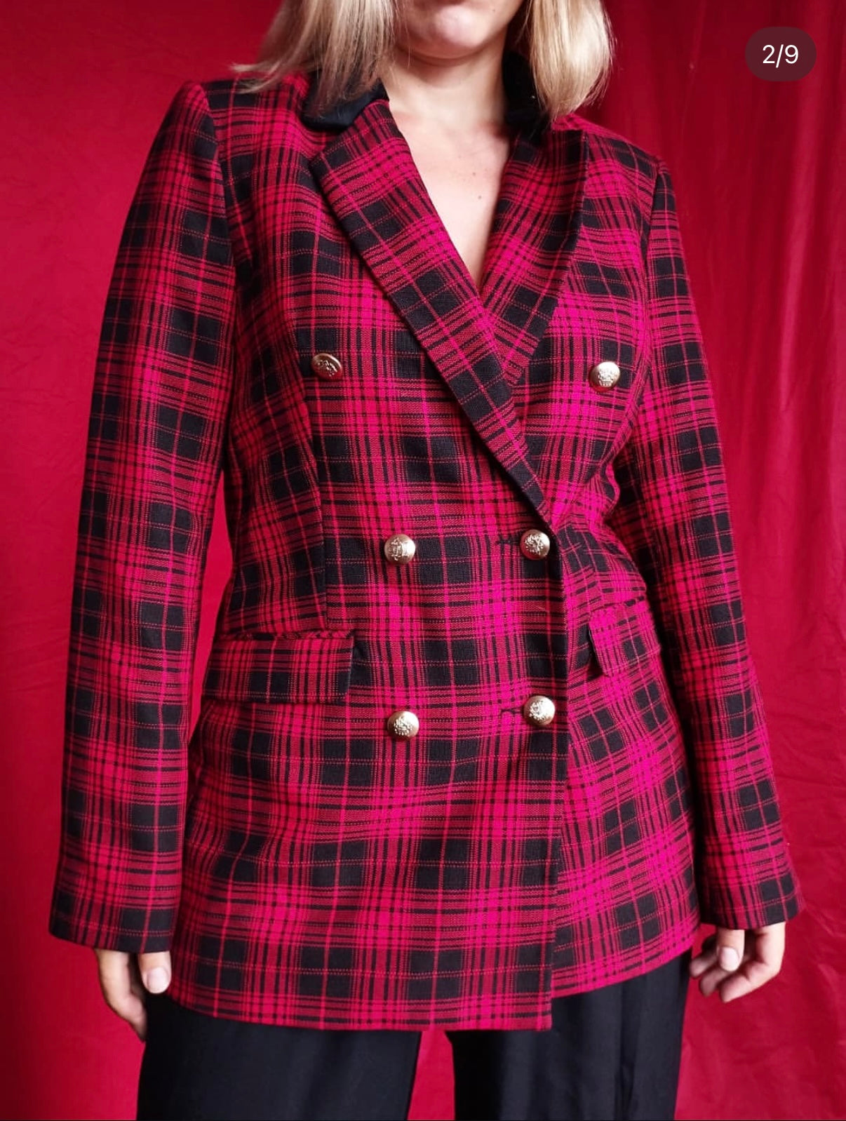 Red& Black Plaid Blazer