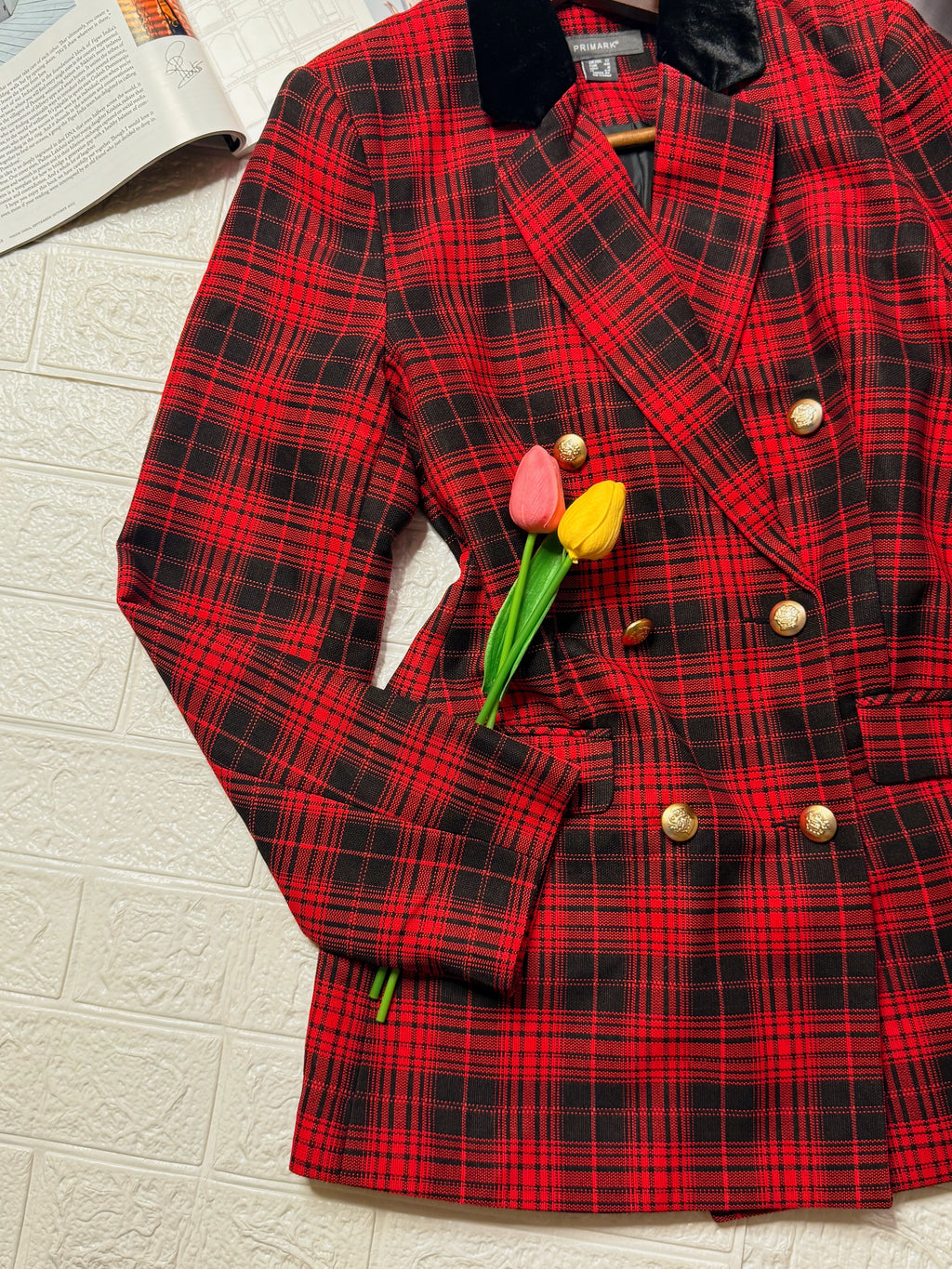 Red& Black Plaid Blazer