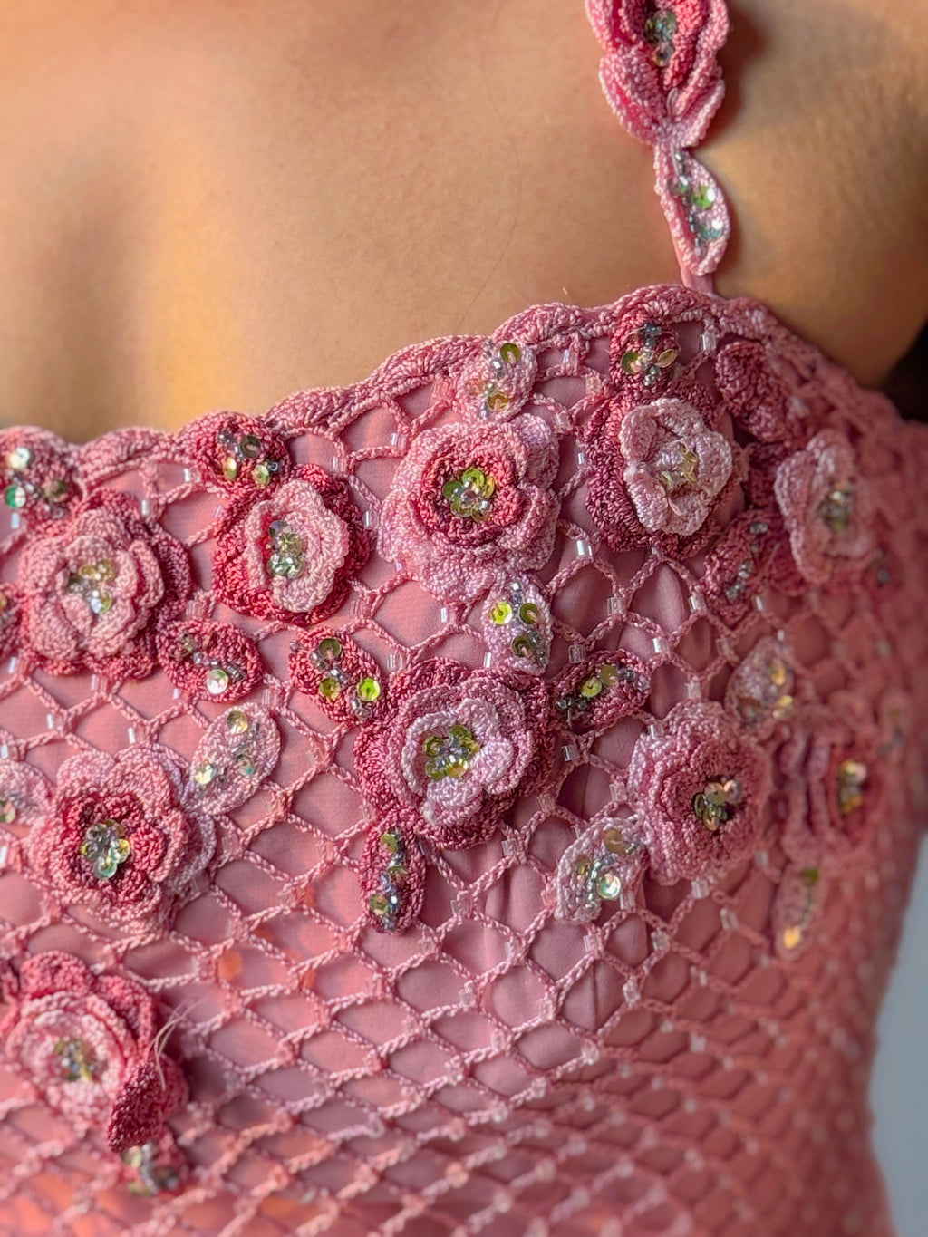Pink fairy crochet corset top