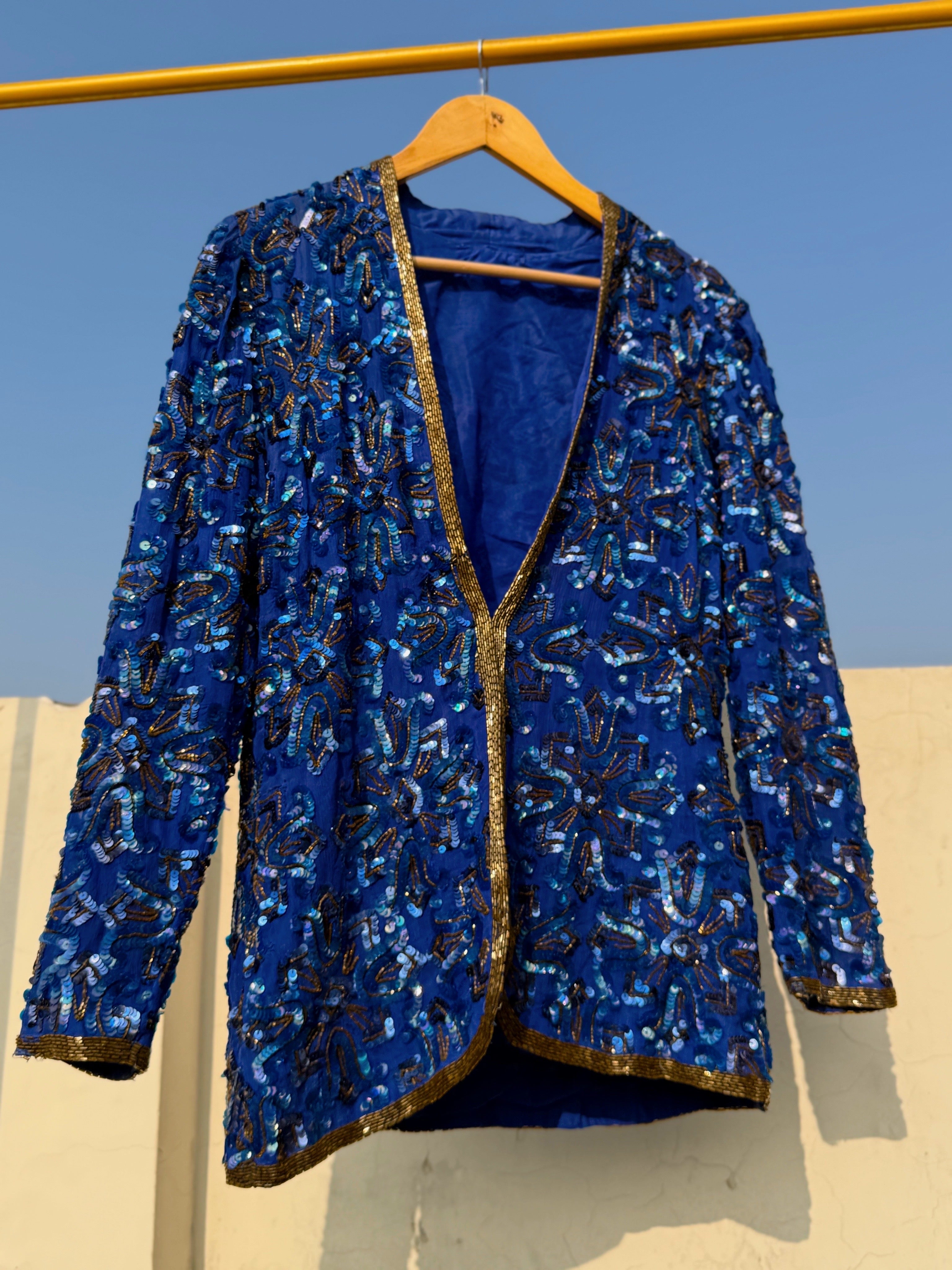 Blue sequinned jacket