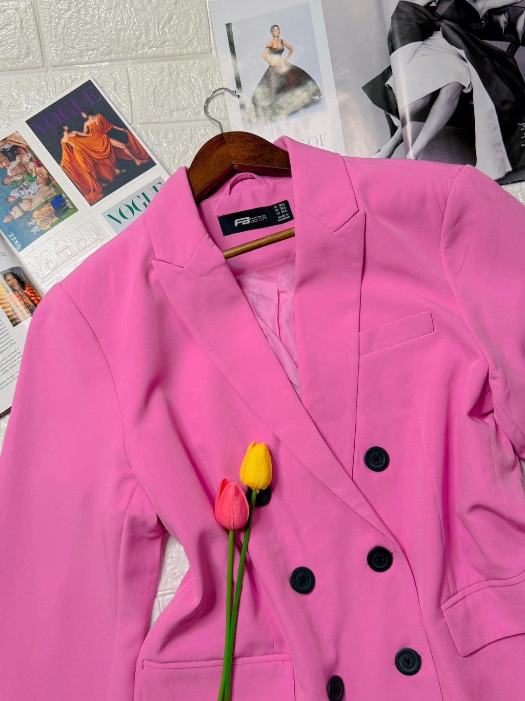 Classic pink oversized blazer