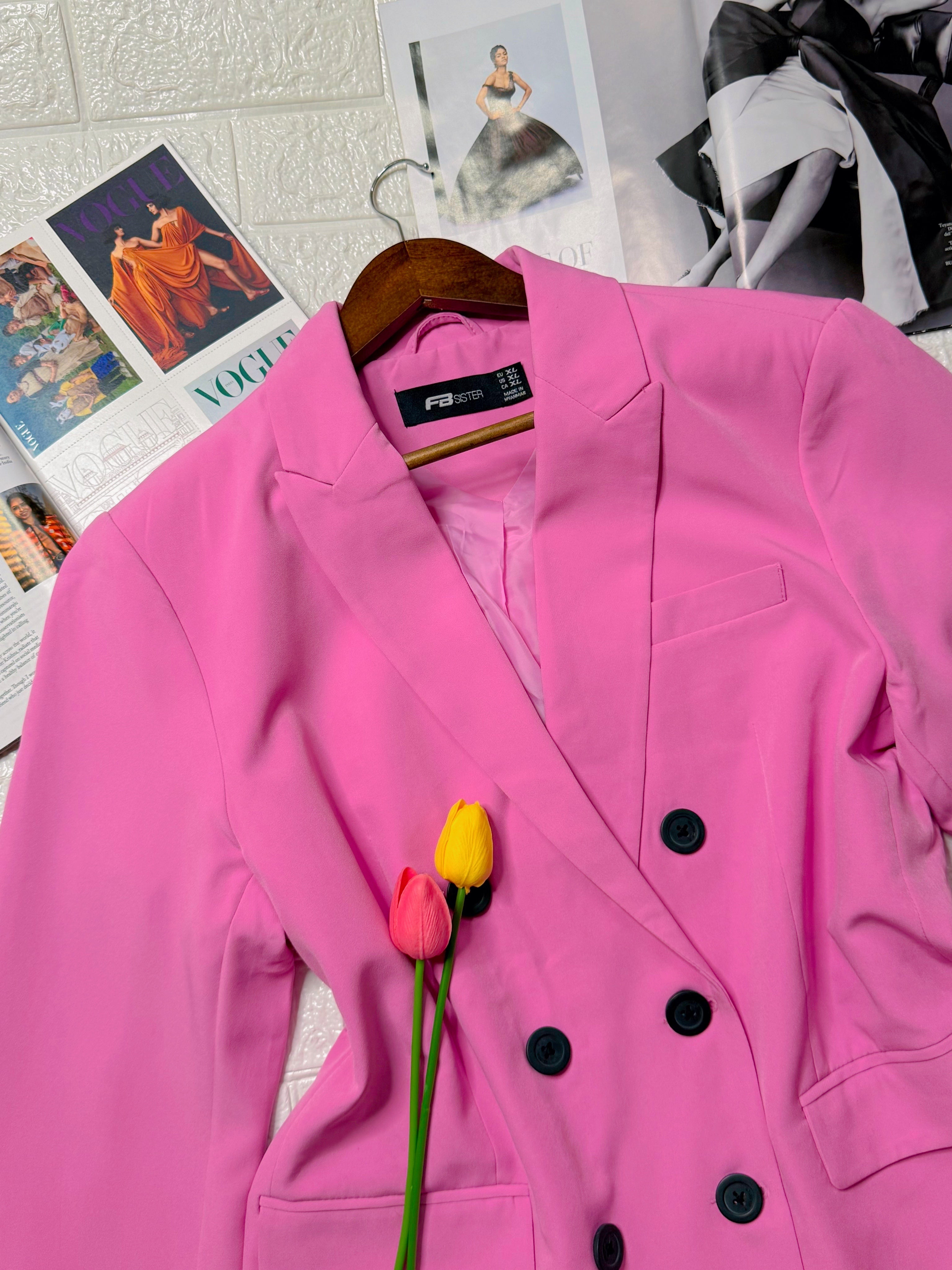 Classic pink oversized blazer