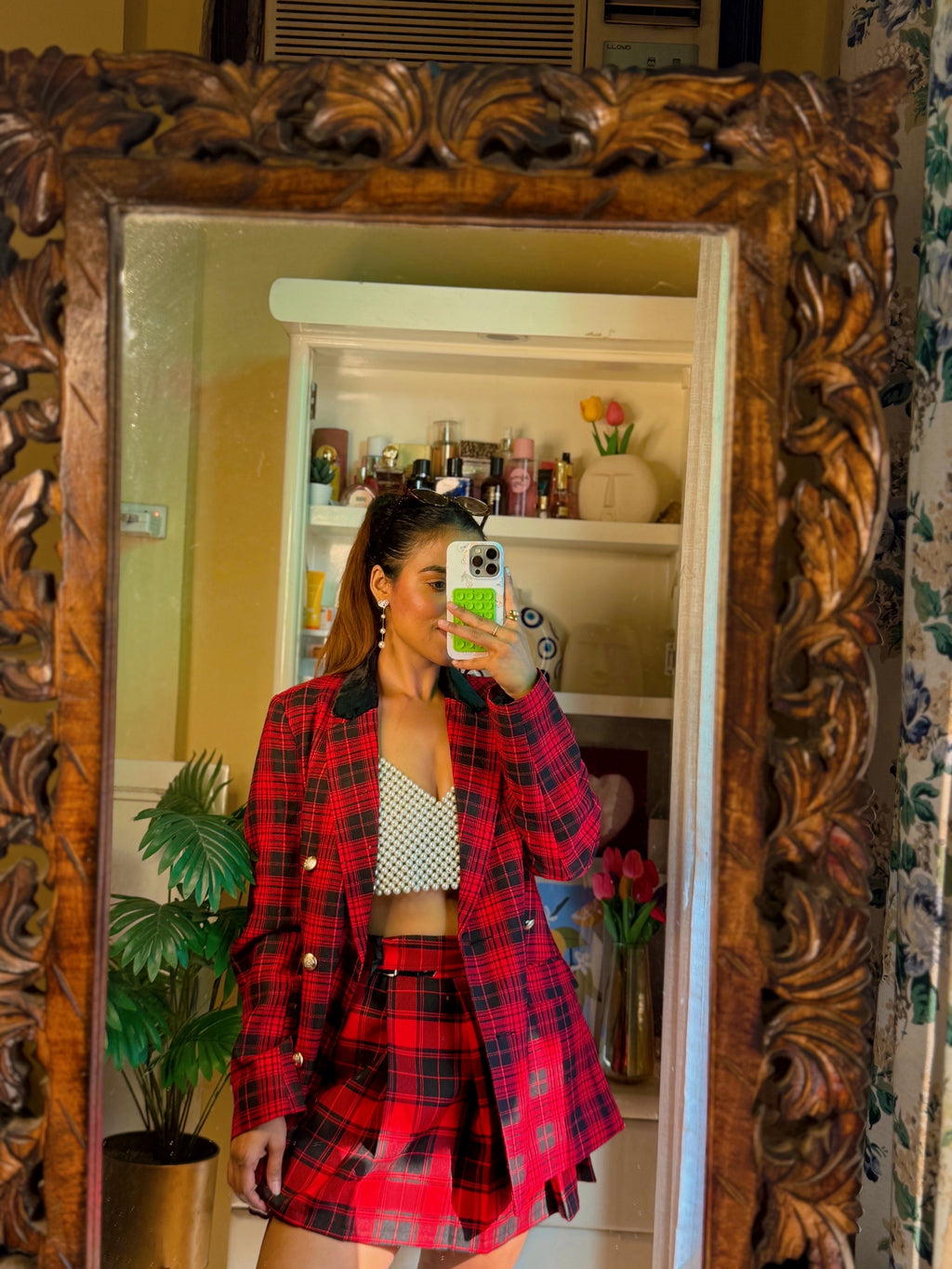 Red& Black Plaid Blazer
