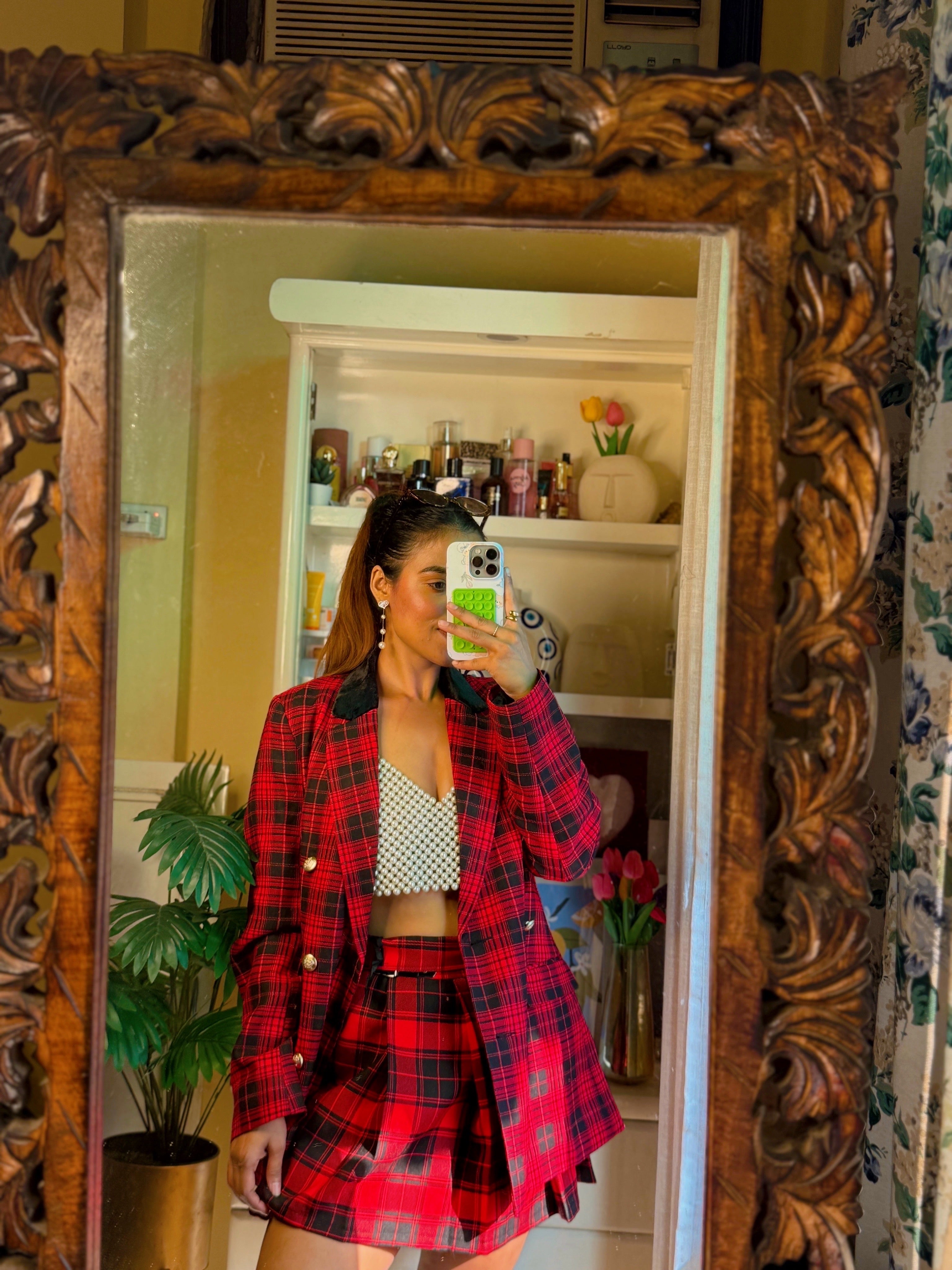Red& Black Plaid Blazer