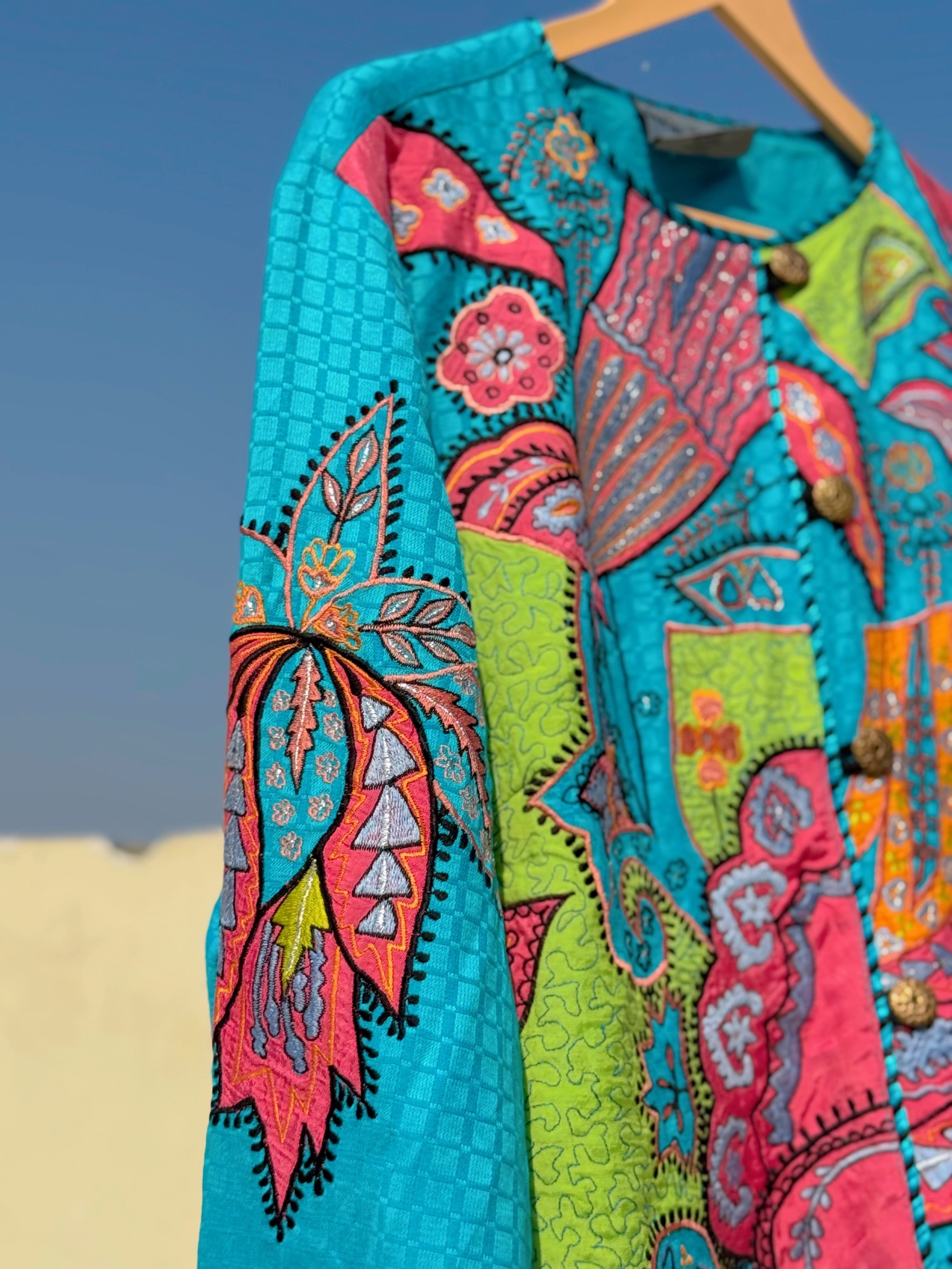 Blue embroidery jacket