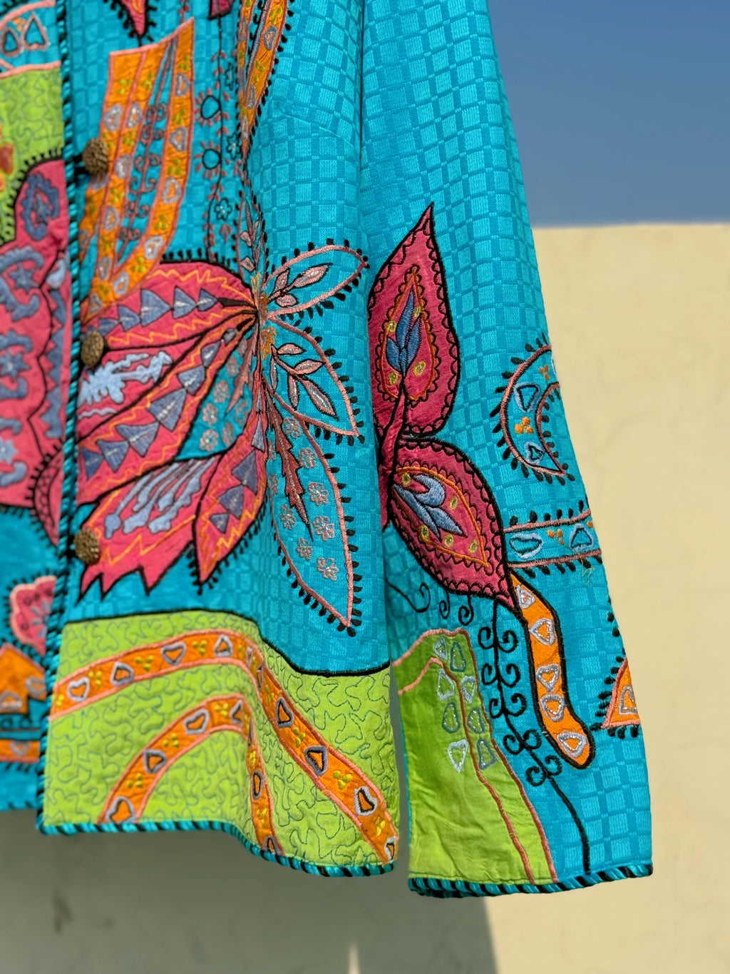 Blue embroidery jacket