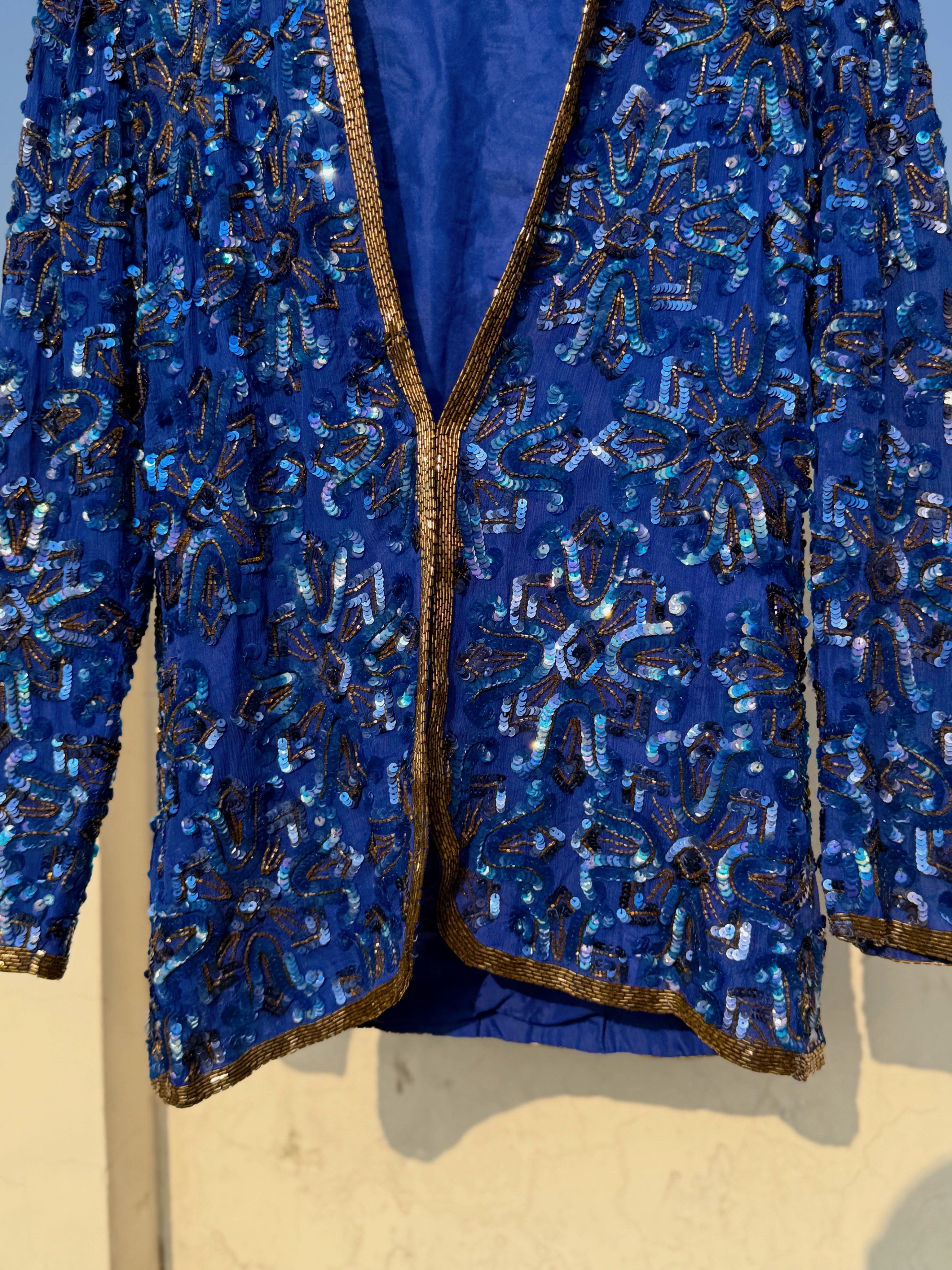 Blue sequinned jacket