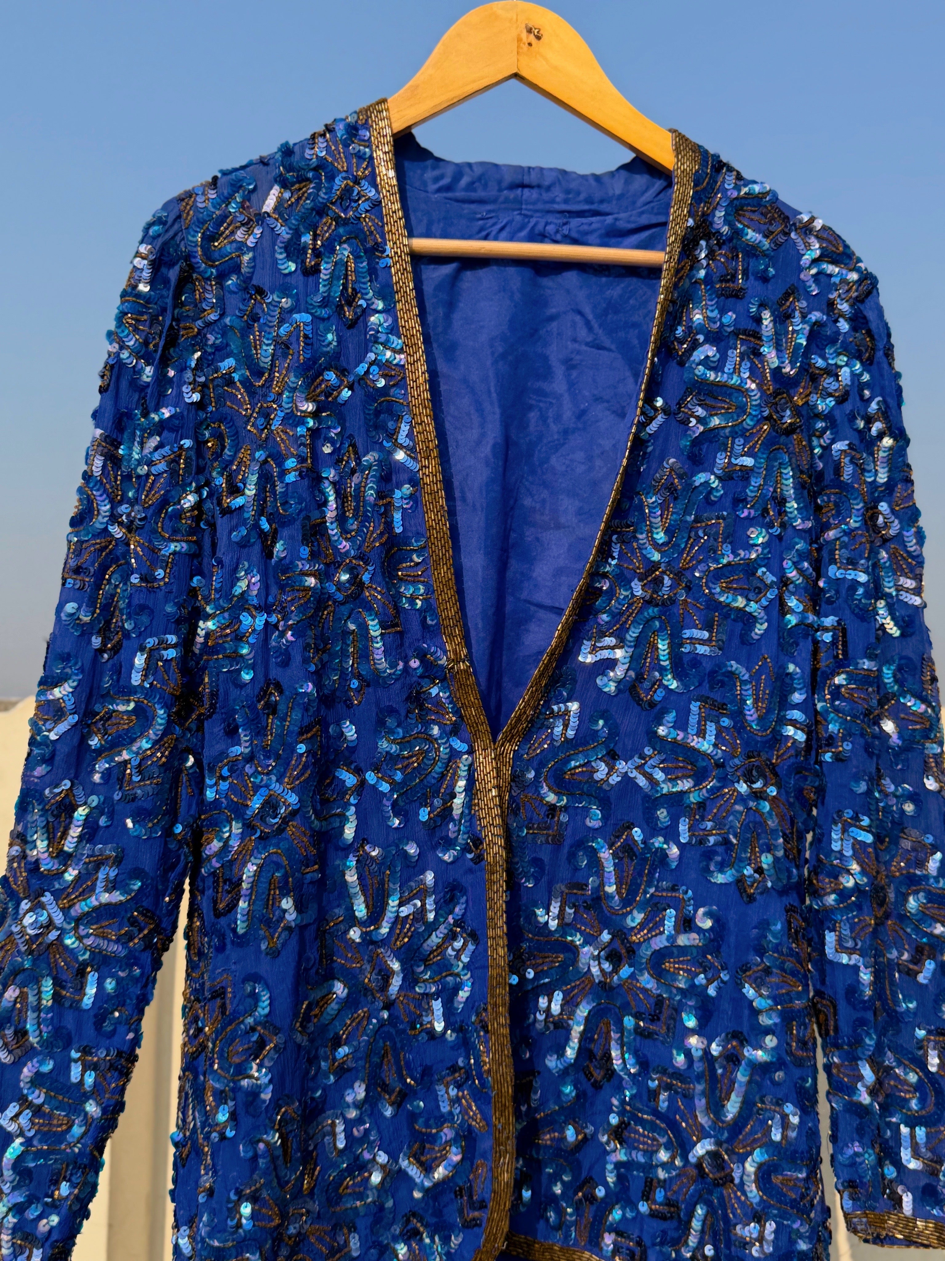 Blue sequinned jacket