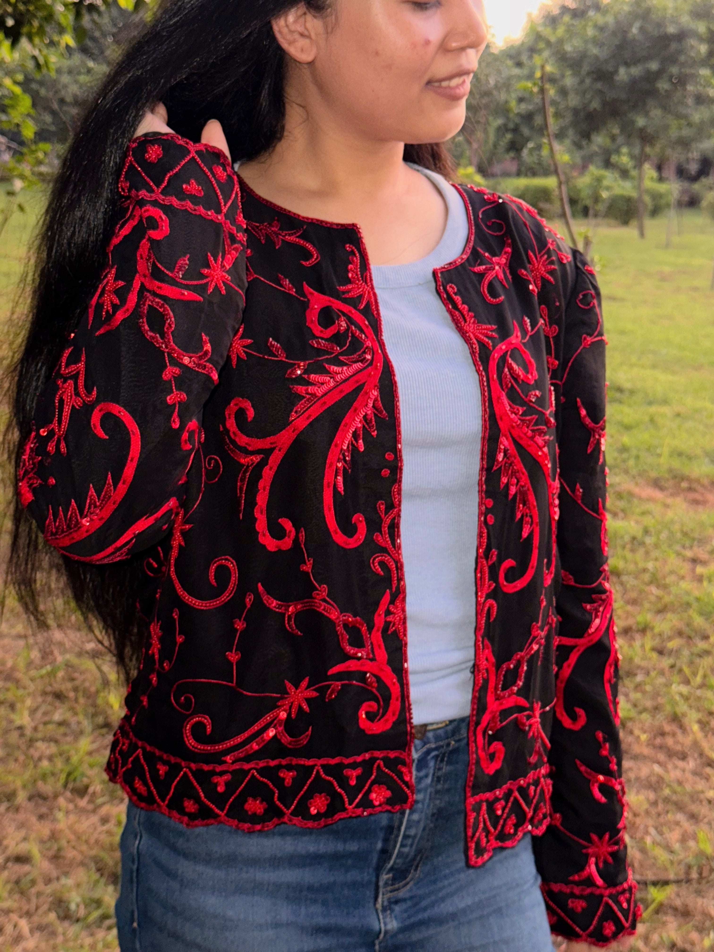Delmod’s floral textured long blazer