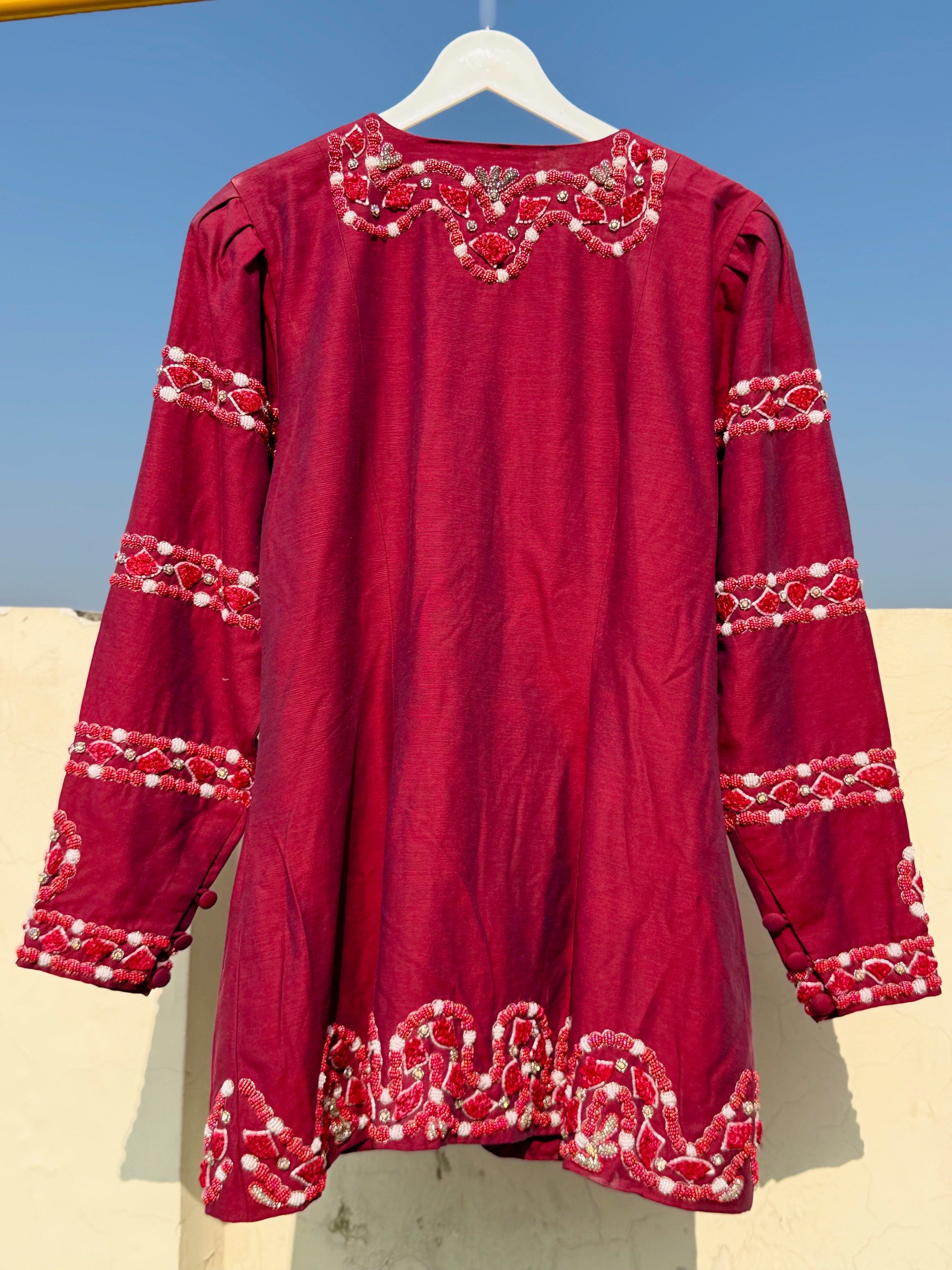 Maroon pearl jacket