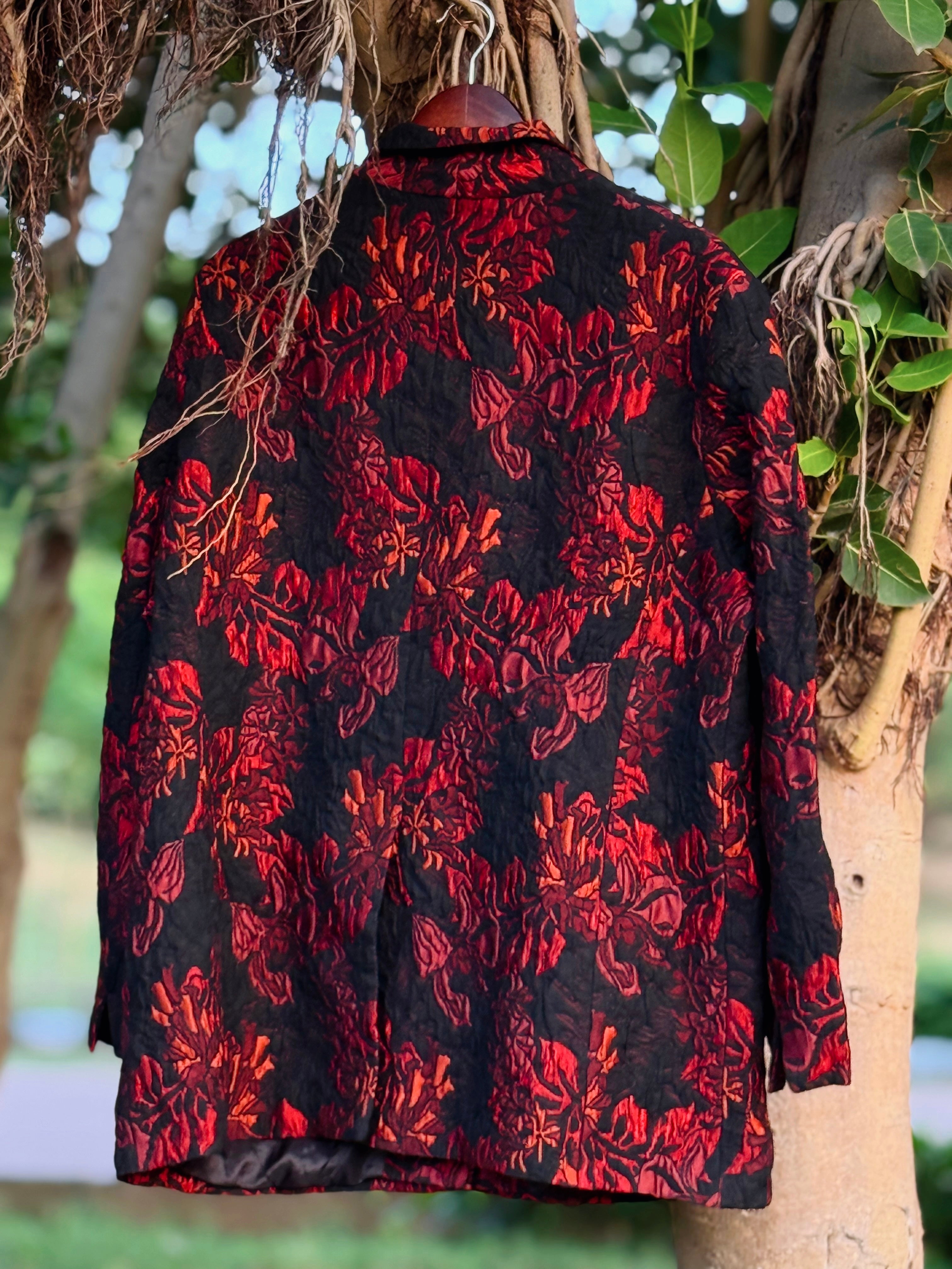 Delmod’s floral textured long blazer