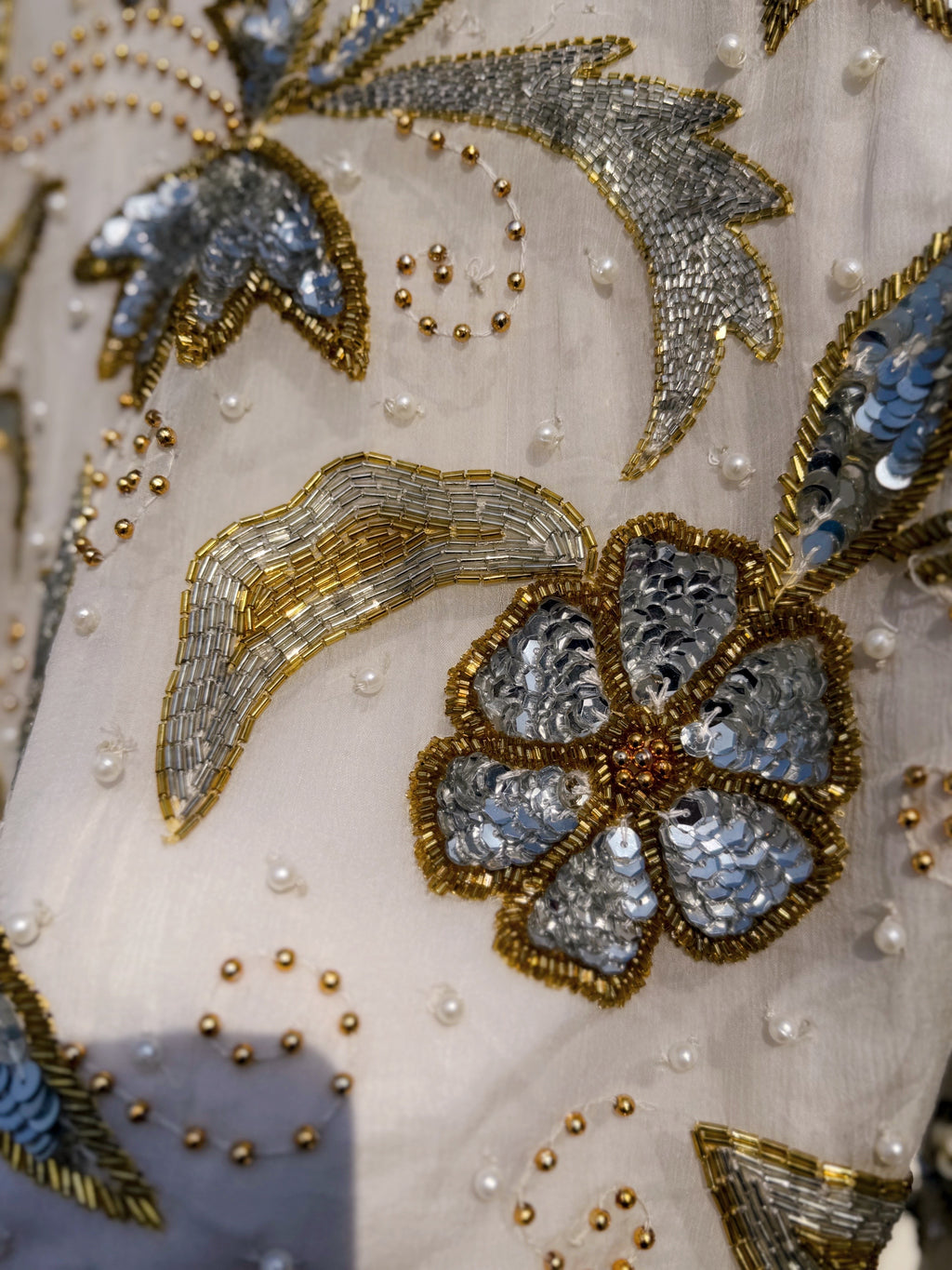 Cream and gold embellished jacket