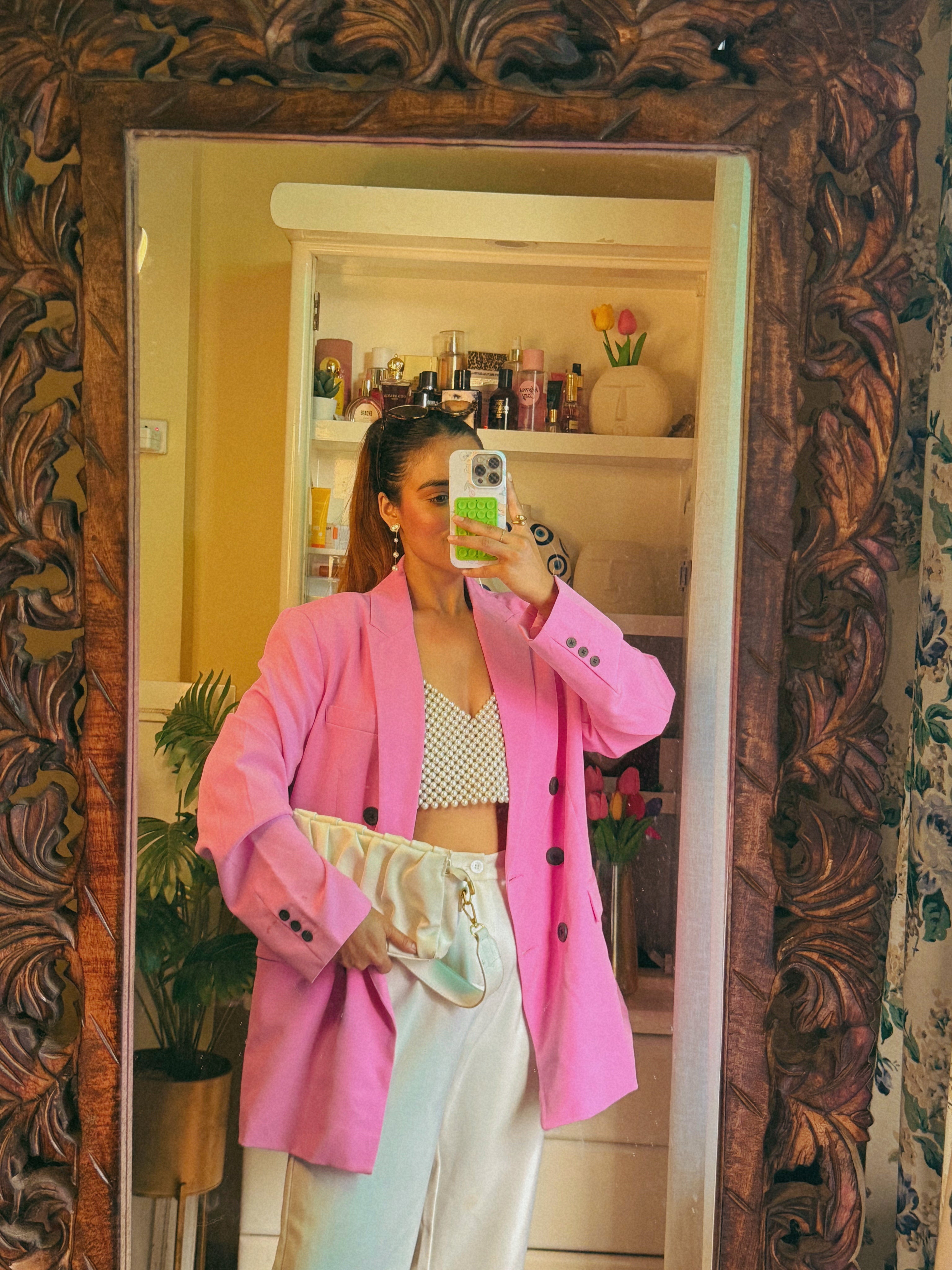 Classic pink oversized blazer