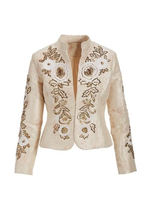 Boston proper cream textured jacket