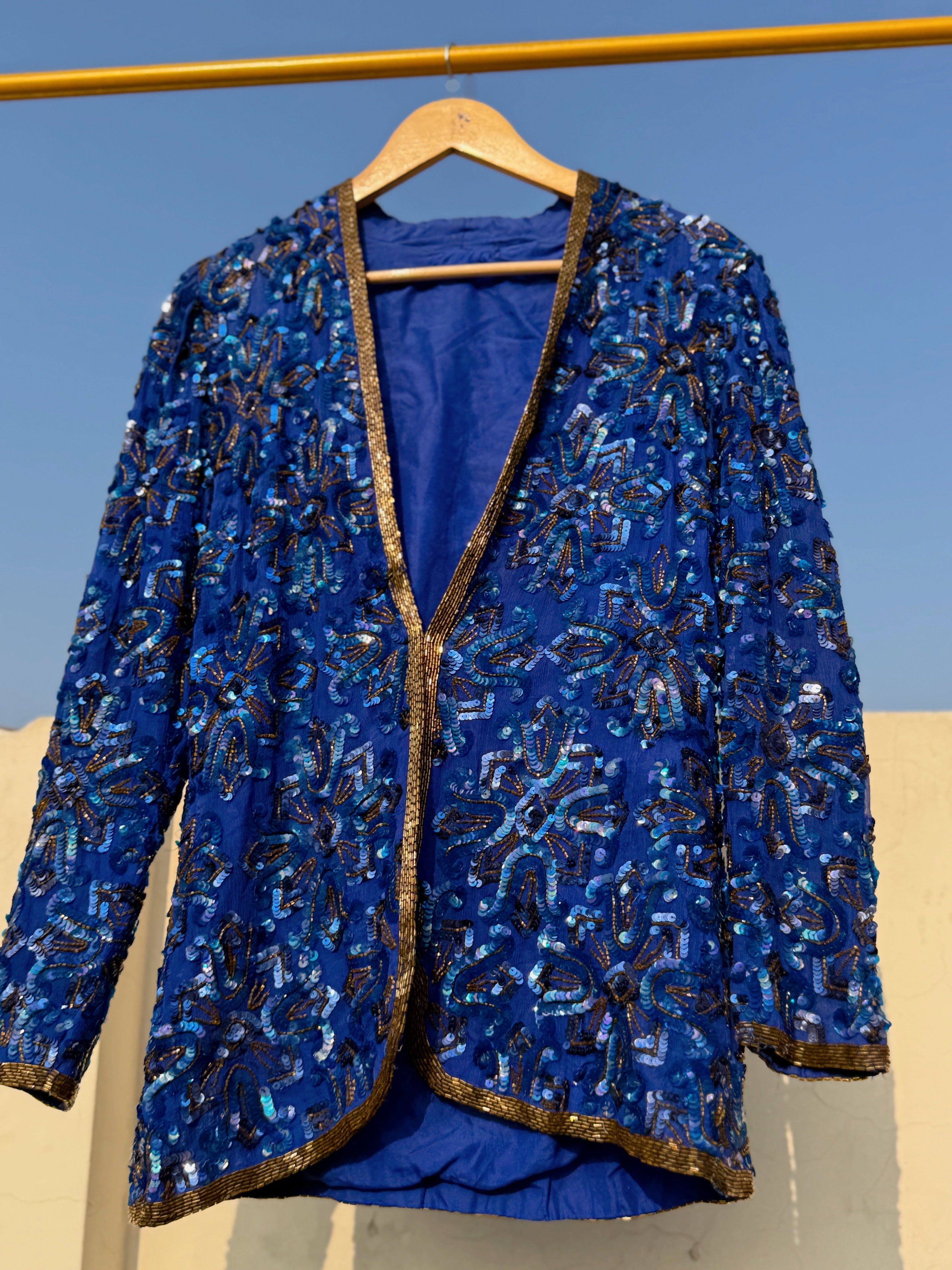 Blue sequinned jacket