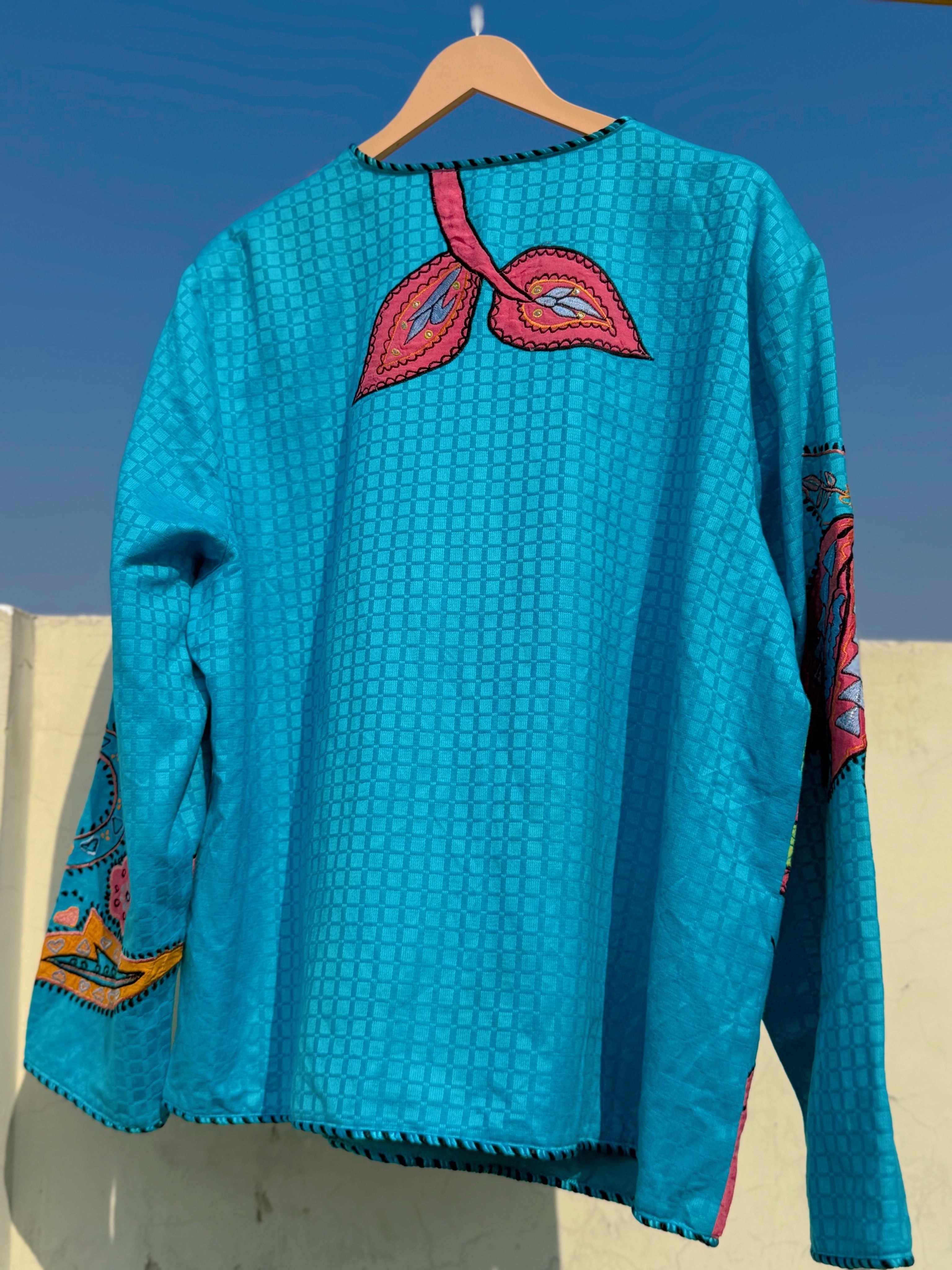 Blue embroidery jacket