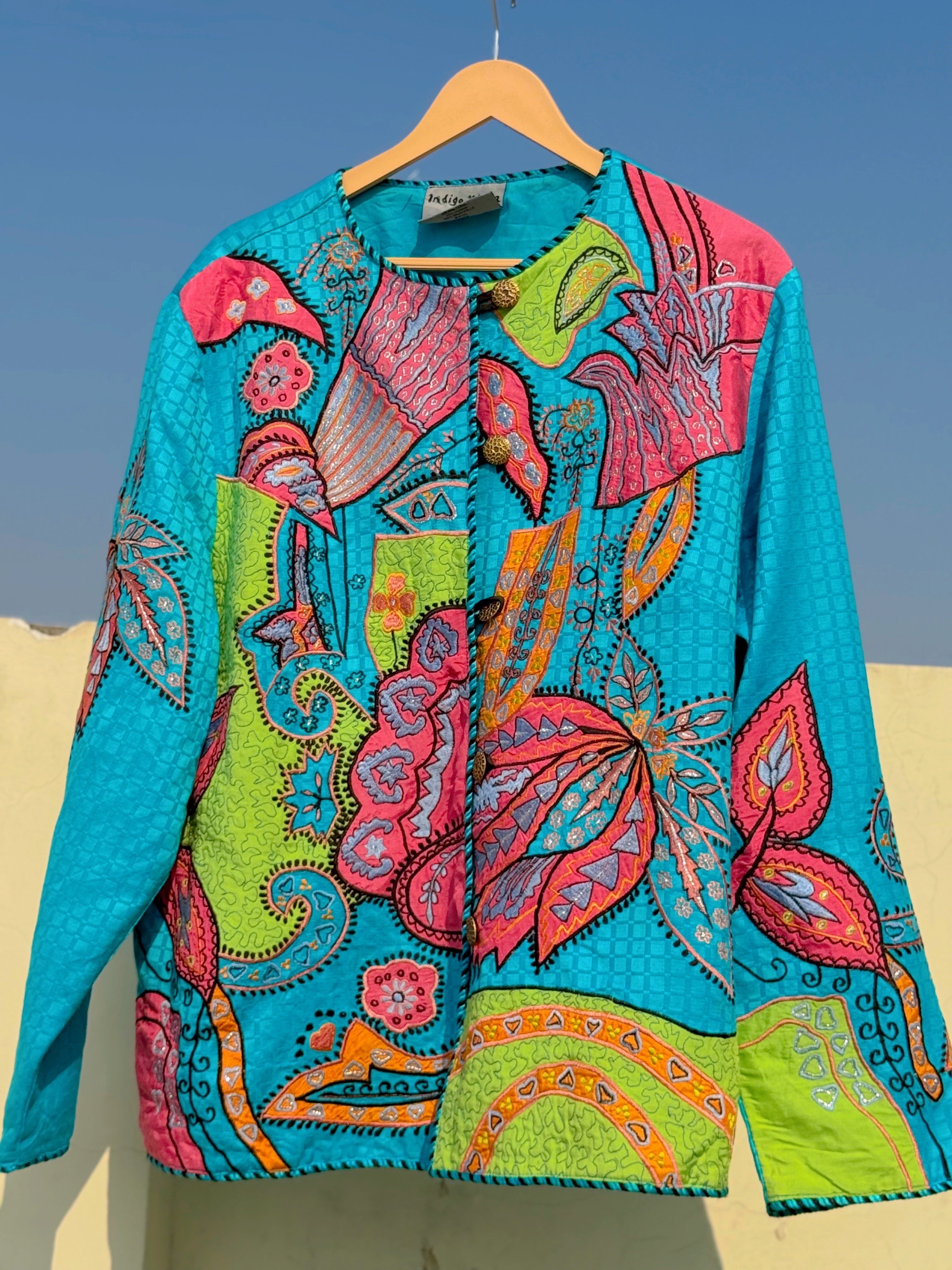 Blue embroidery jacket