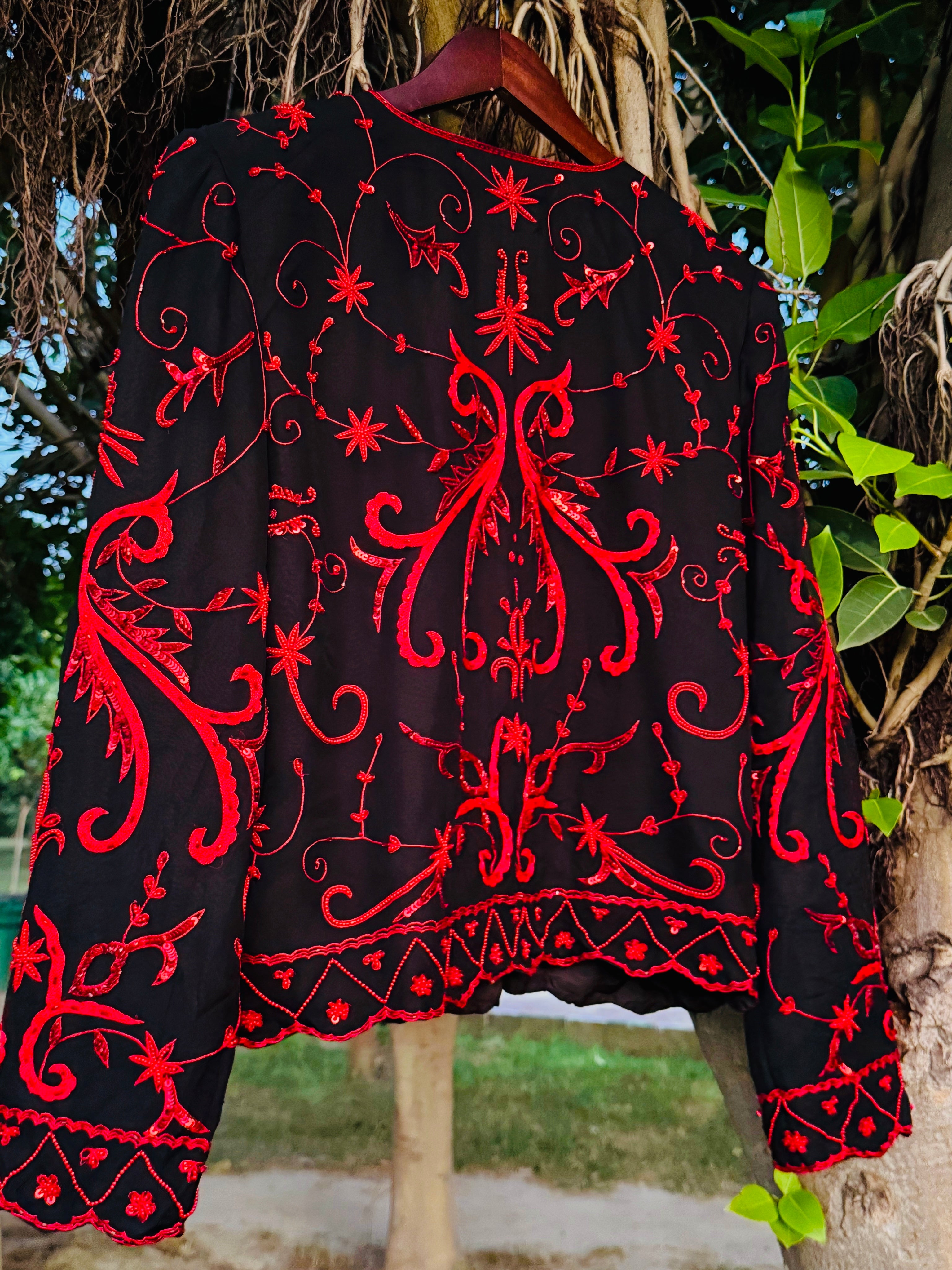Andretta Donatello handwork embroidery jacket with beautiful bead work detailing