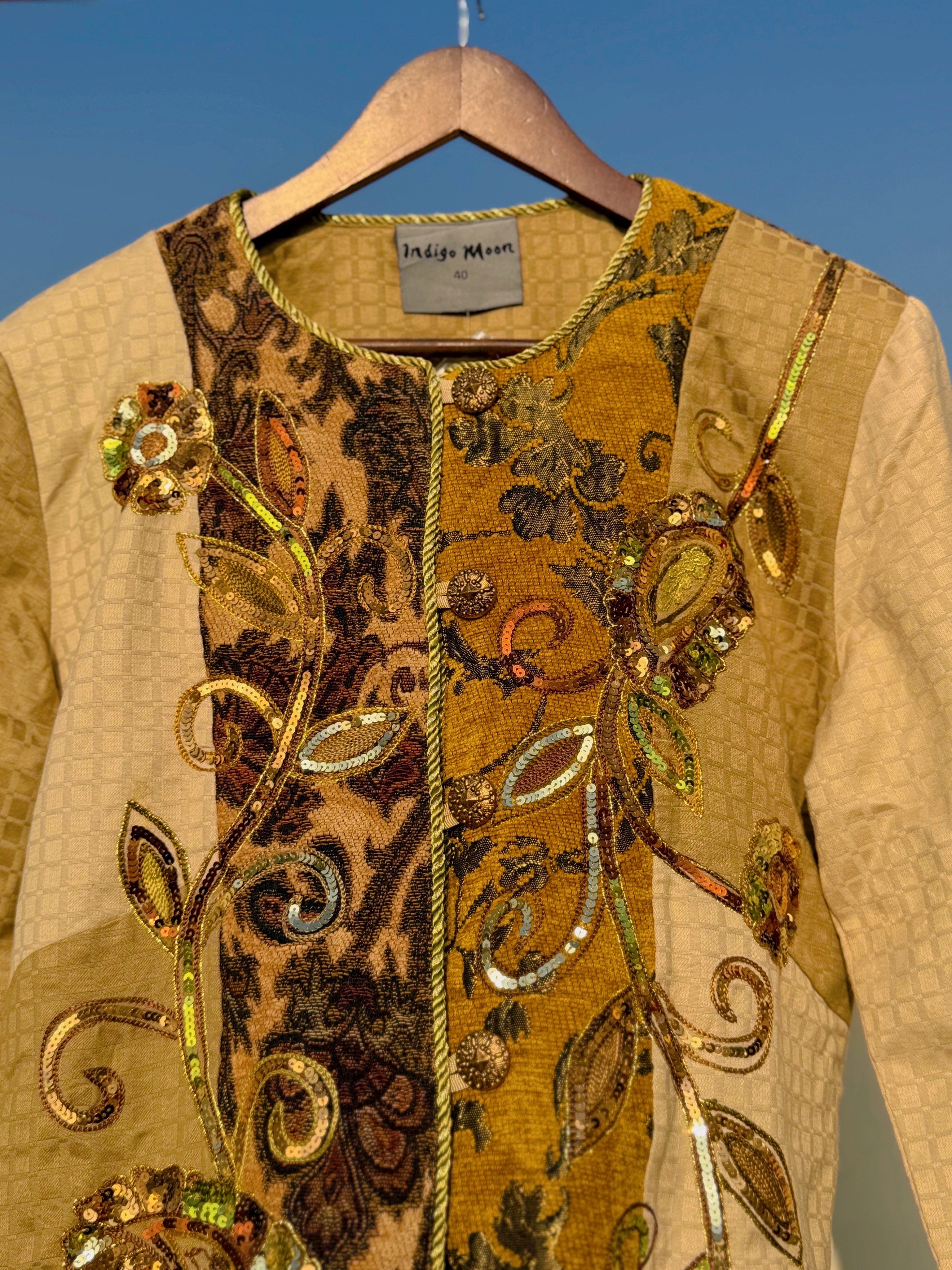 Indigo moon sequinned jacket