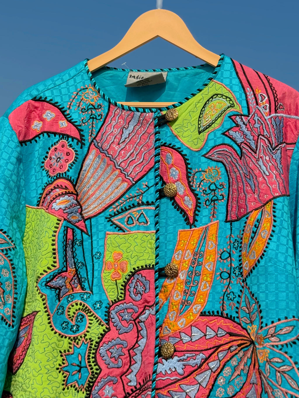 Blue embroidery jacket