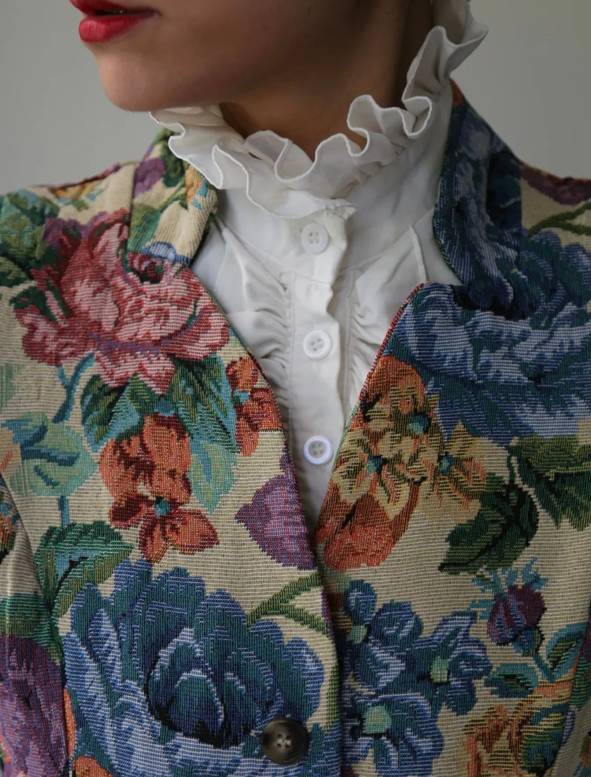 Vintage floral tapestry vest