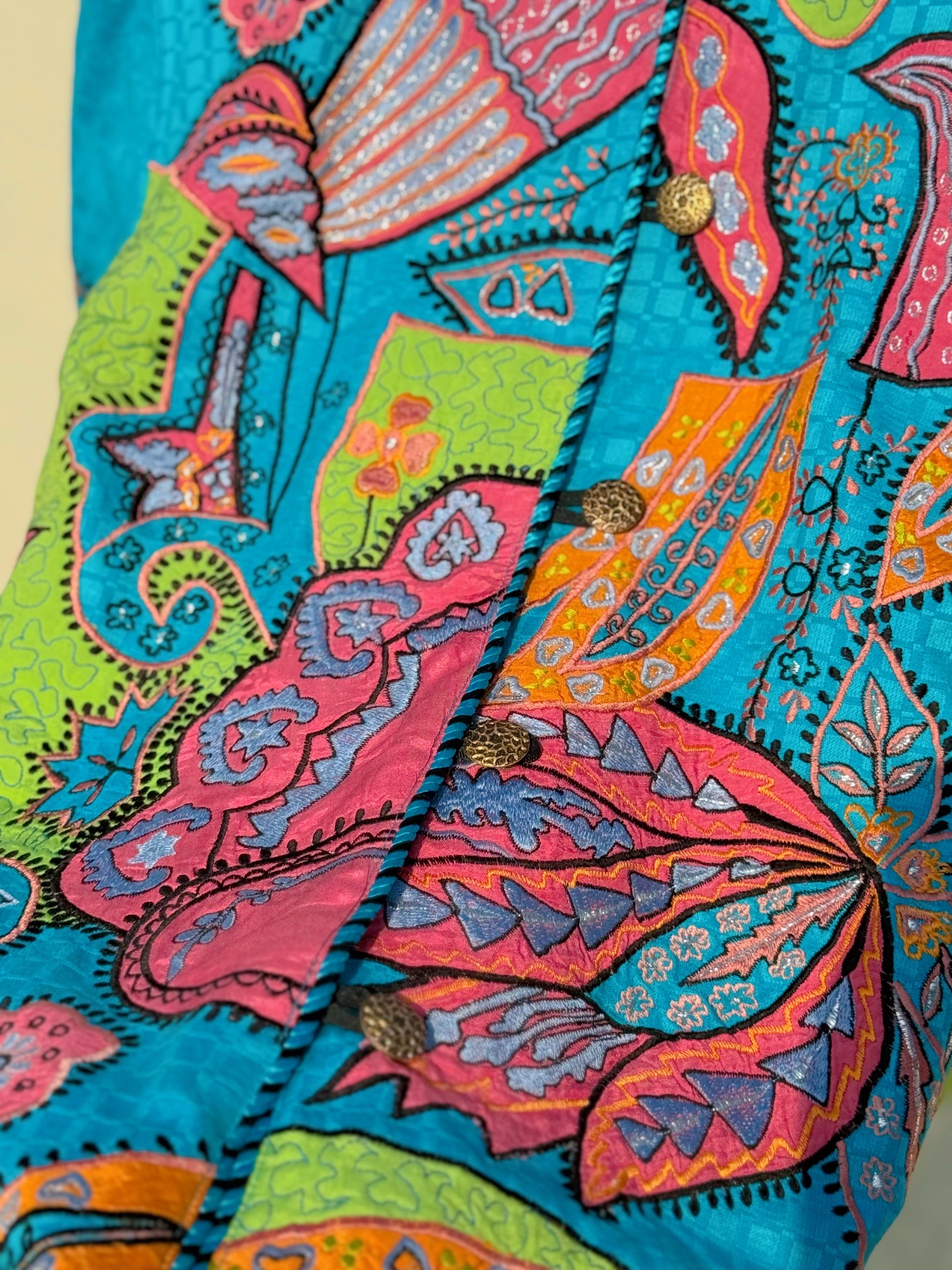 Blue embroidery jacket