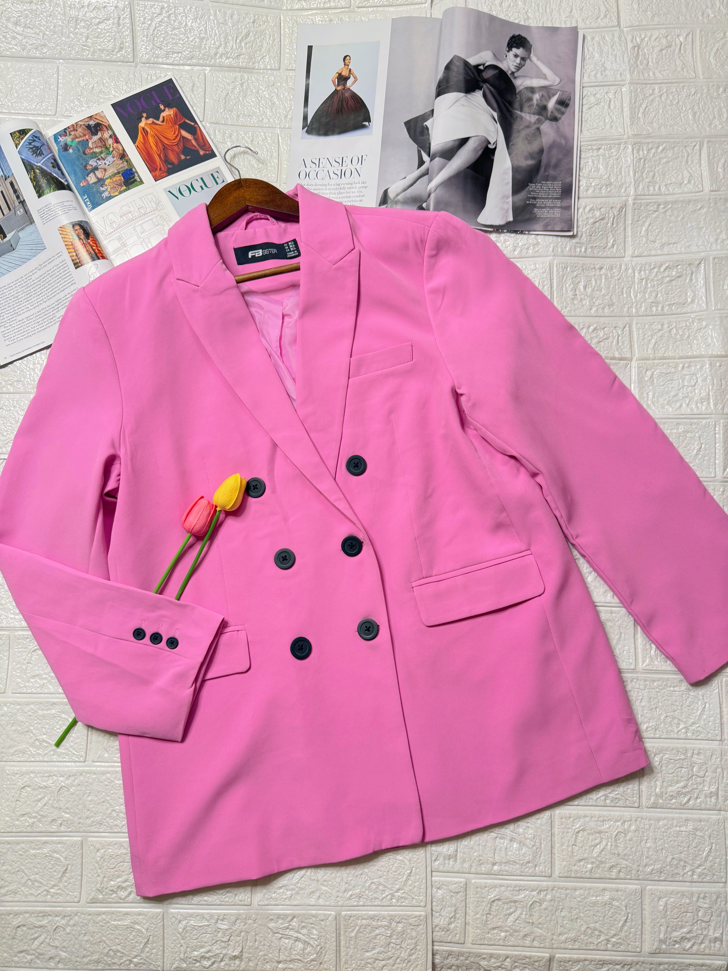 Classic pink oversized blazer