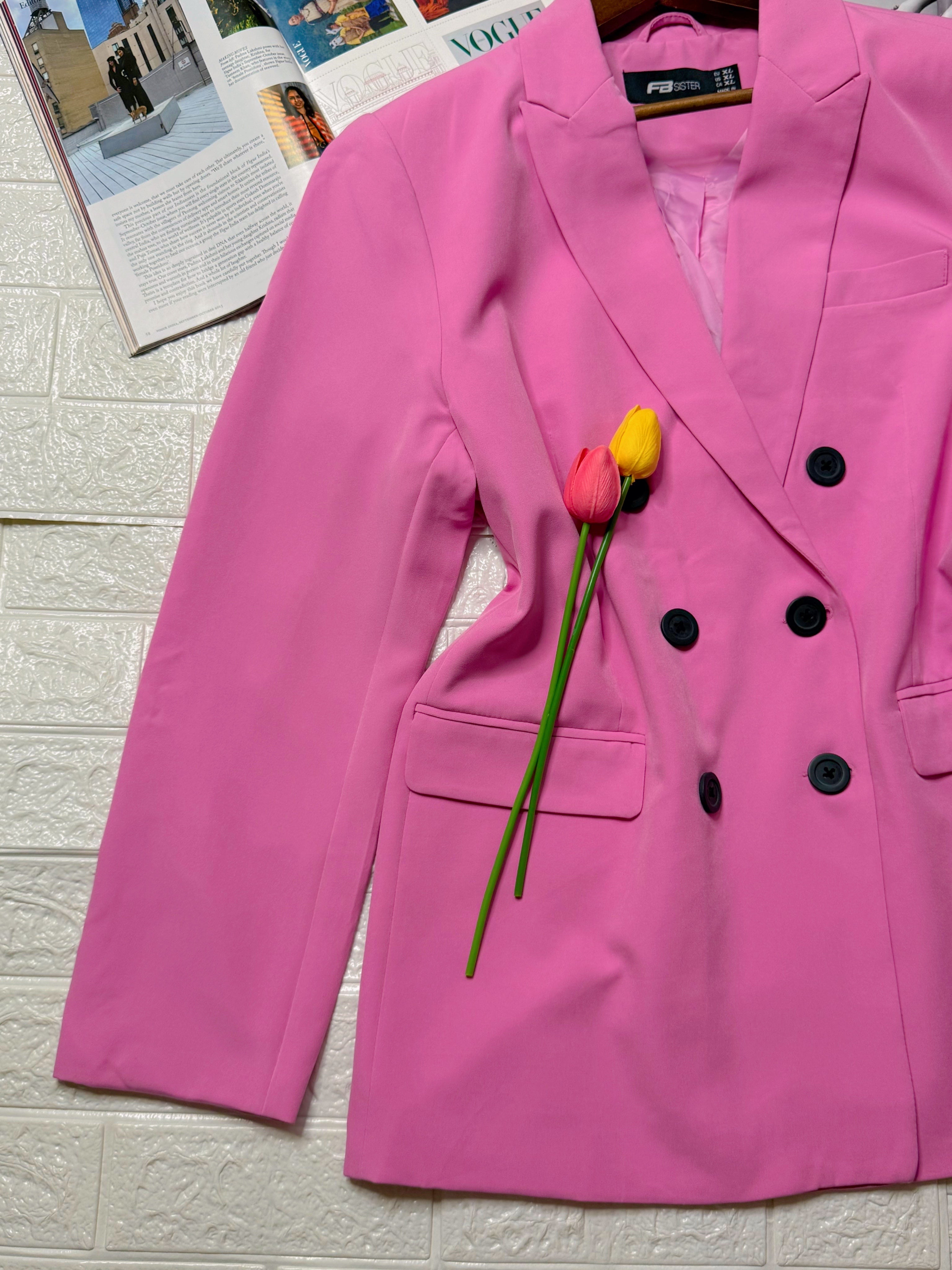 Classic pink oversized blazer