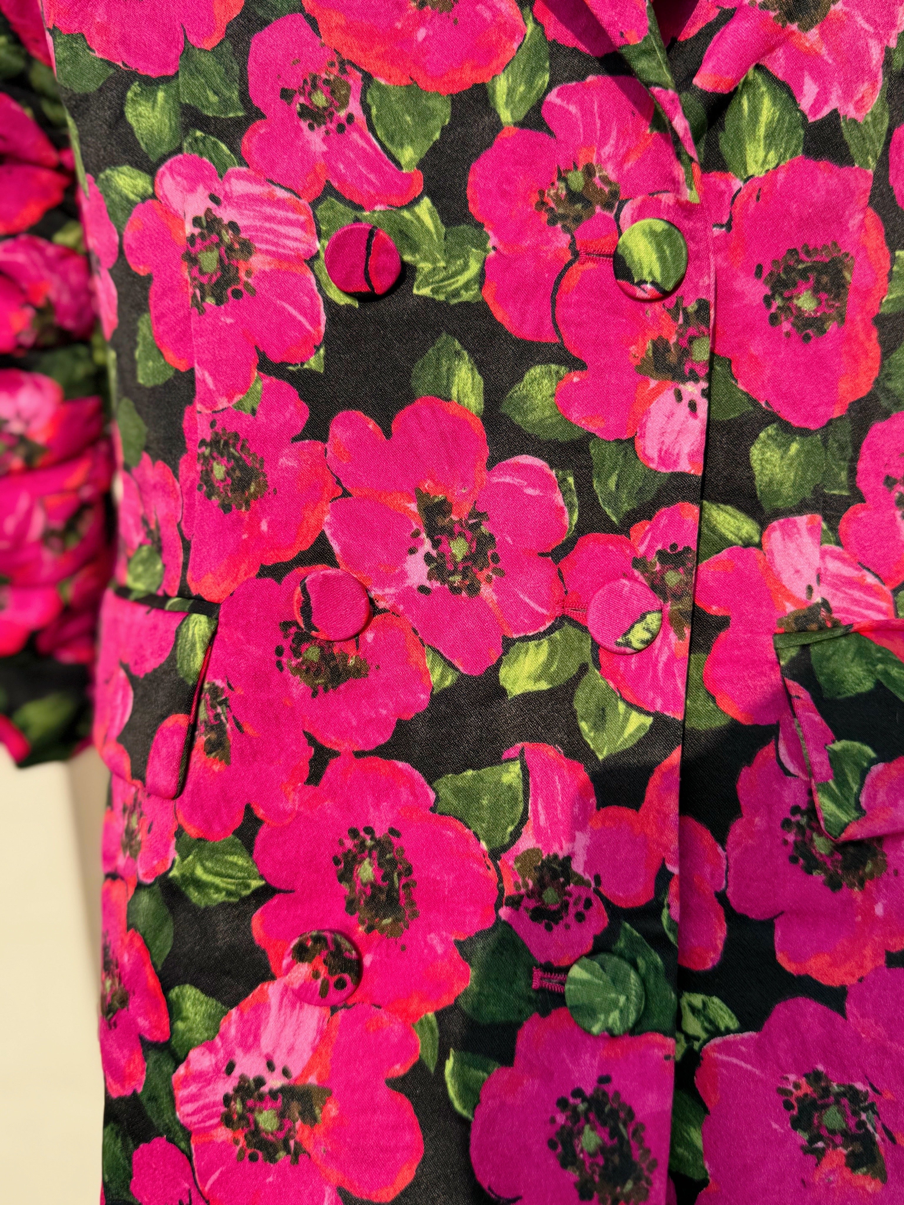 Floral pink blazer dress