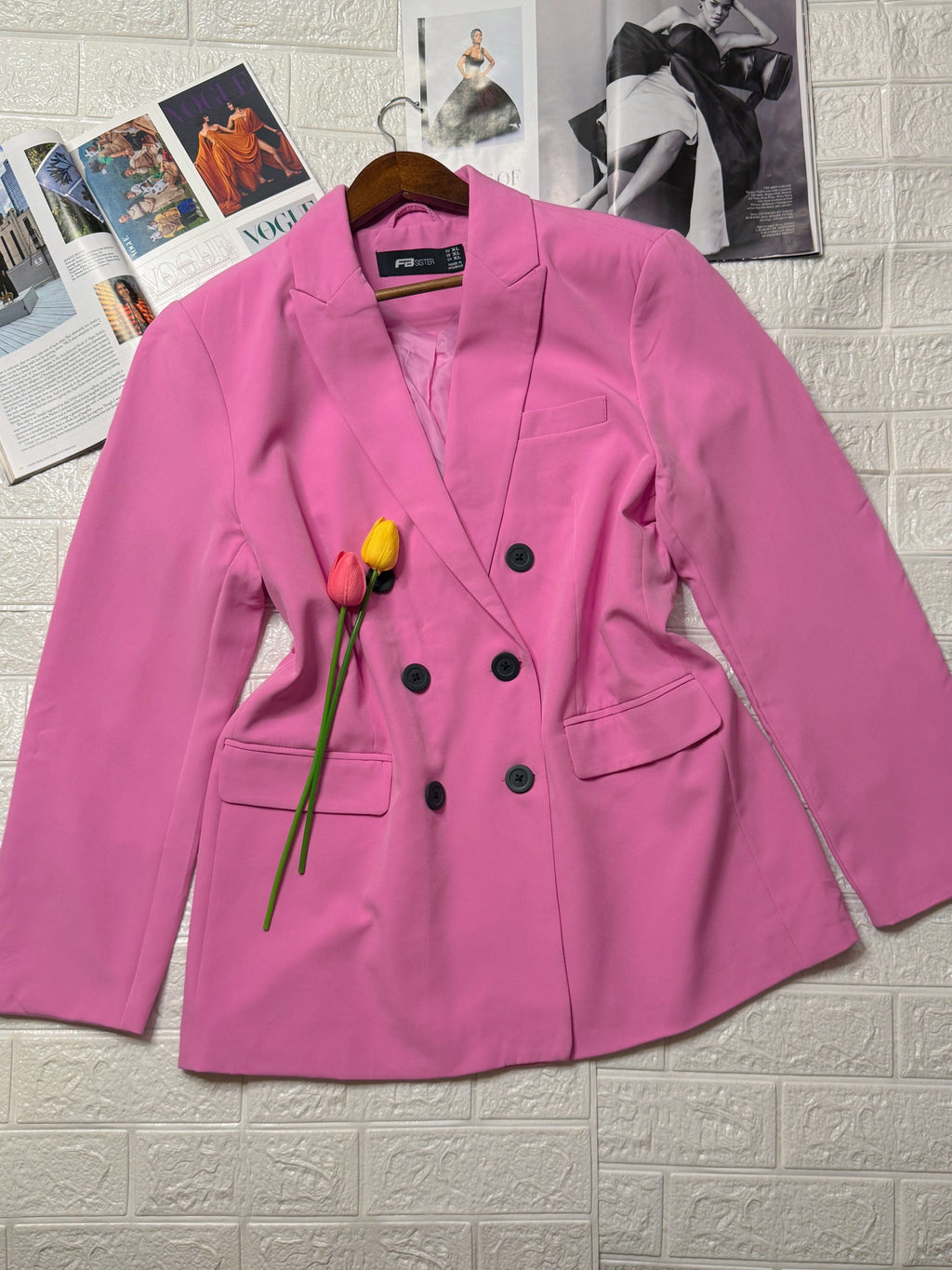 Classic pink oversized blazer