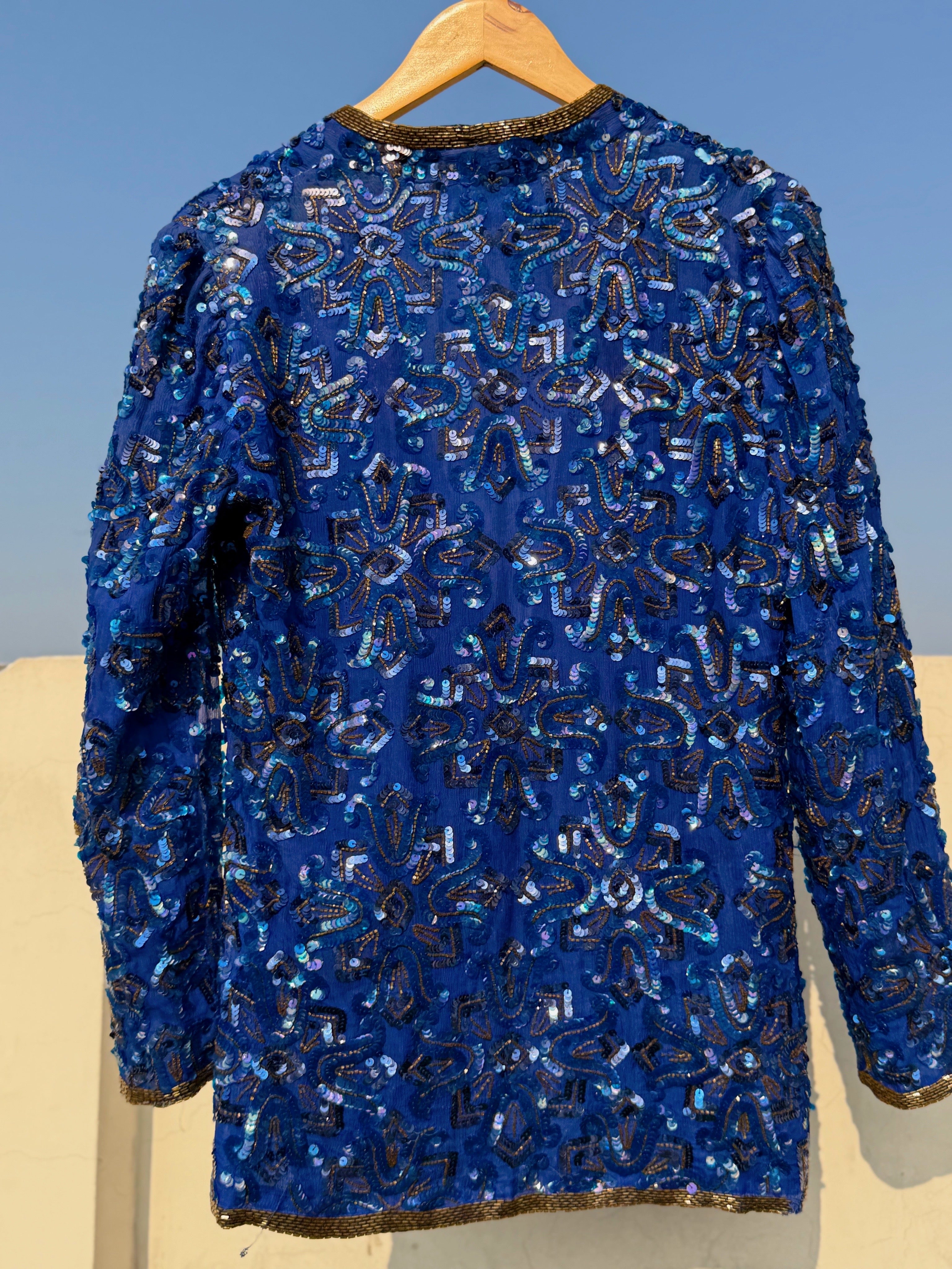 Blue sequinned jacket