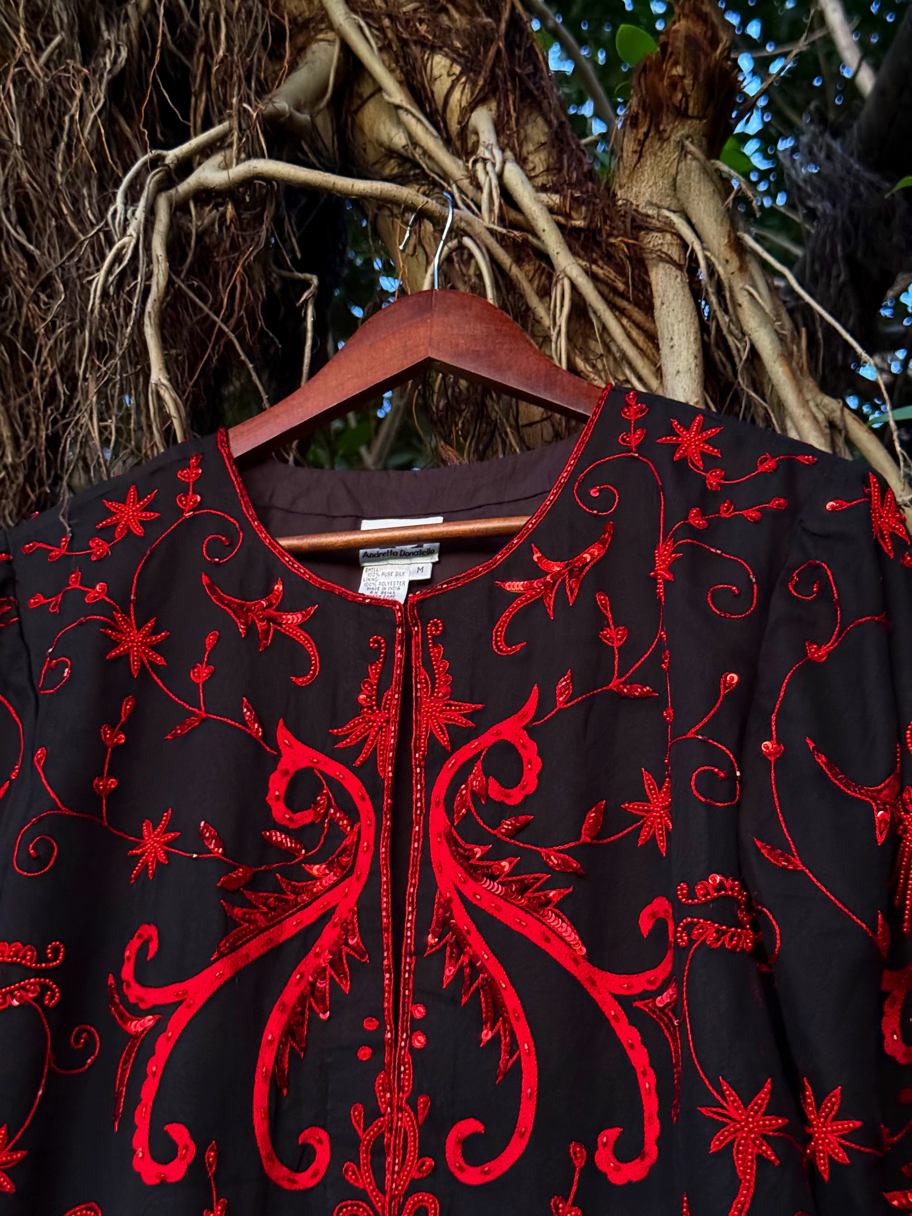 Andretta Donatello handwork embroidery jacket with beautiful bead work detailing