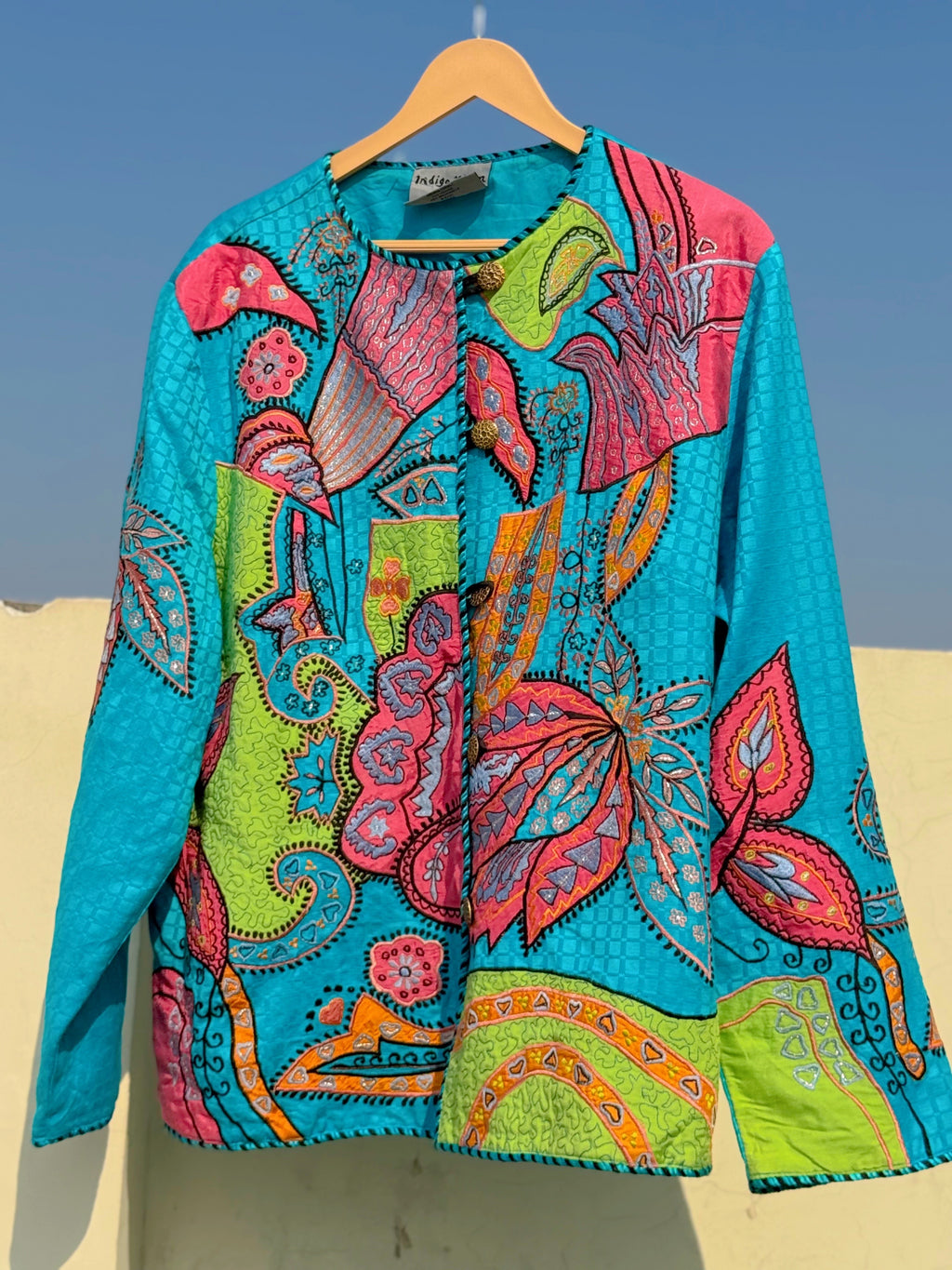 Blue embroidery jacket