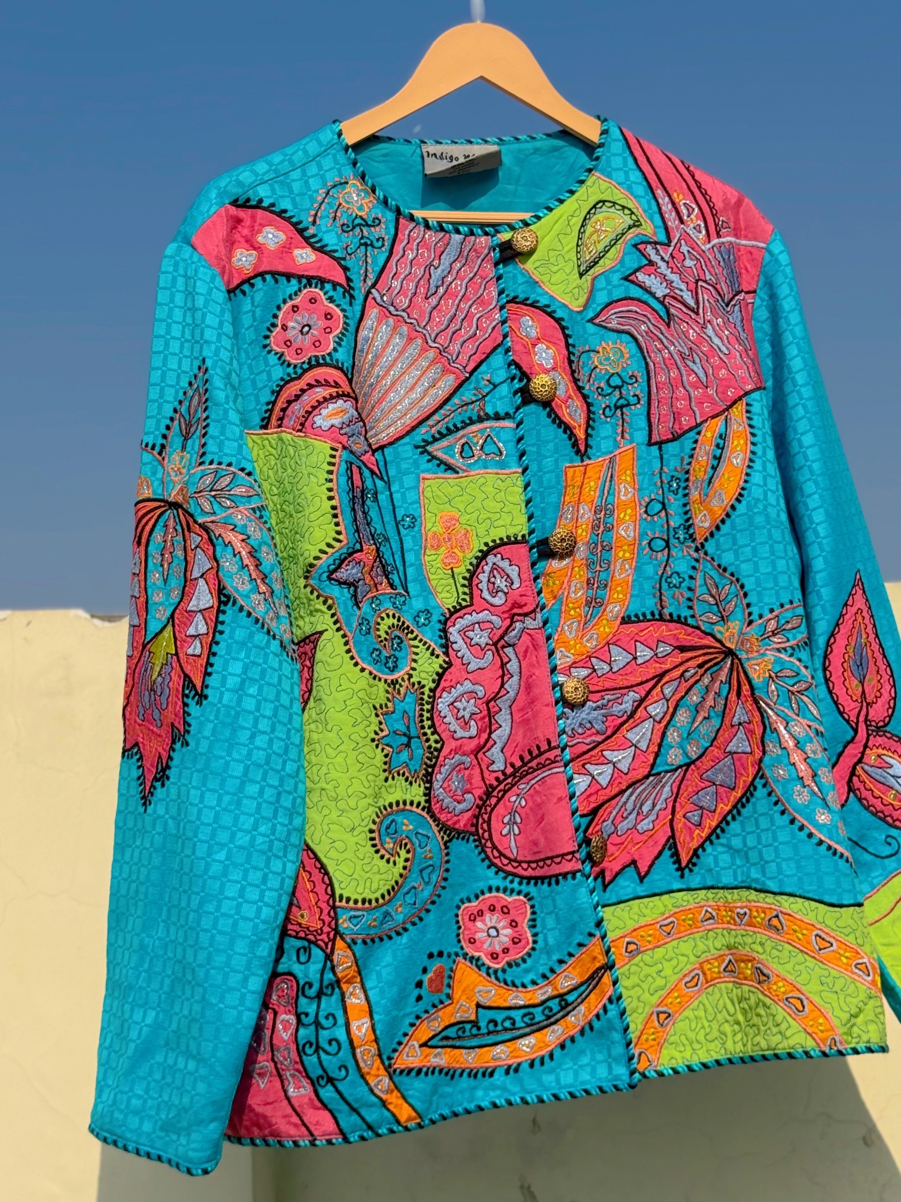 Blue embroidery jacket
