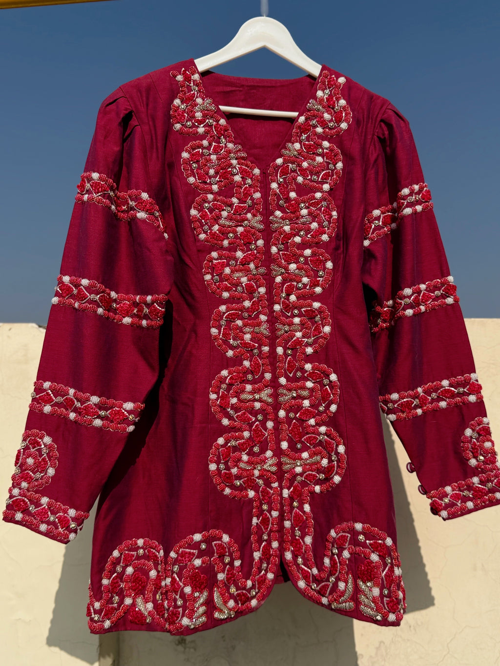 Maroon pearl jacket