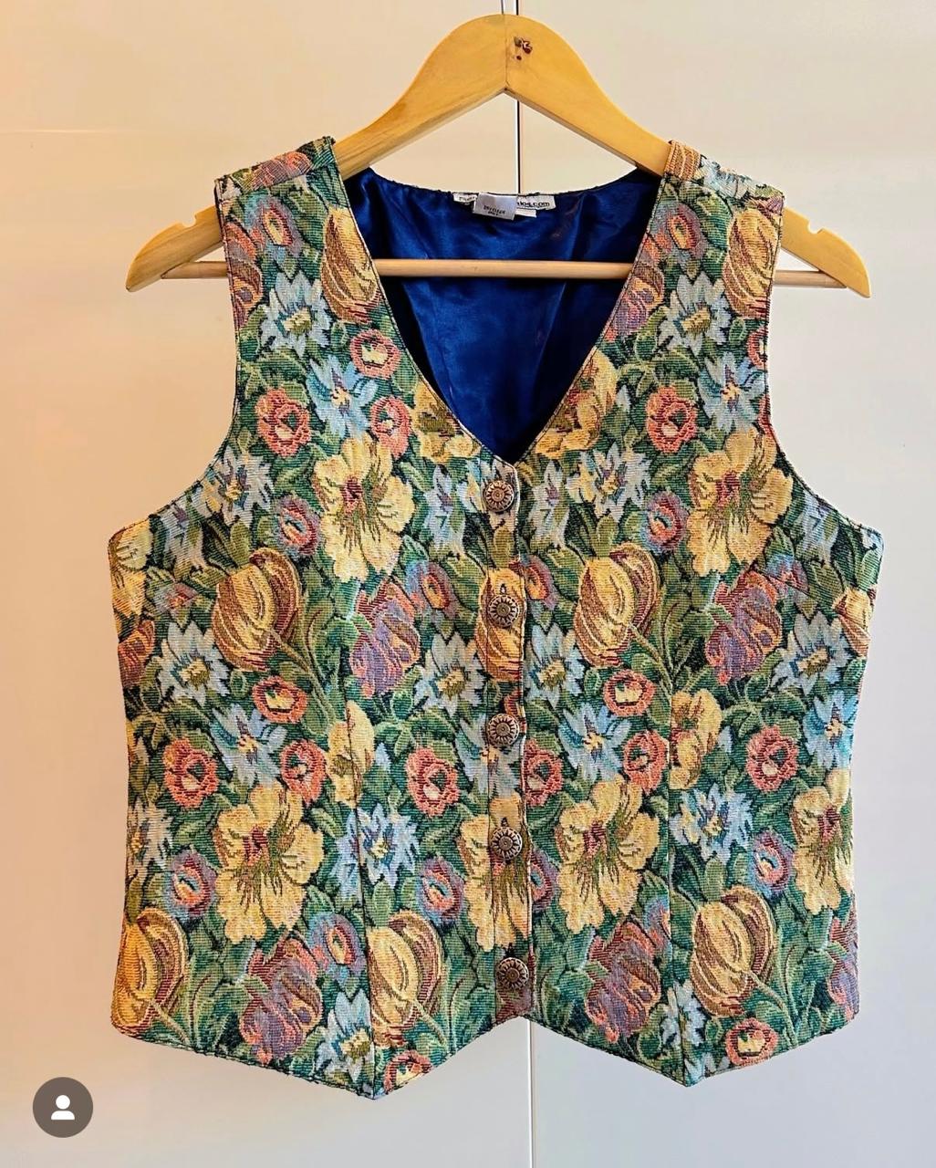 Vintage Tapestry Floral Vest
