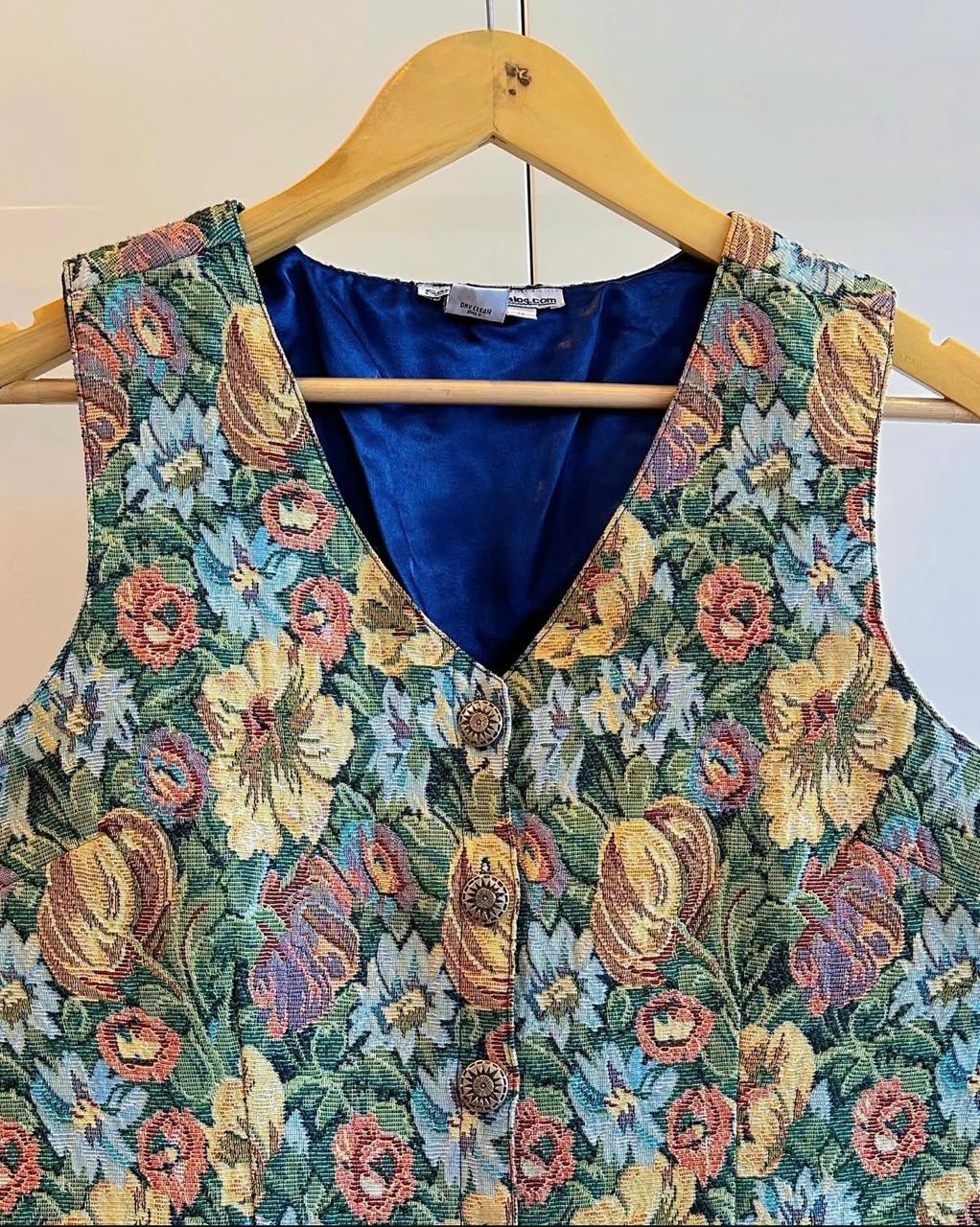 Vintage Tapestry Floral Vest