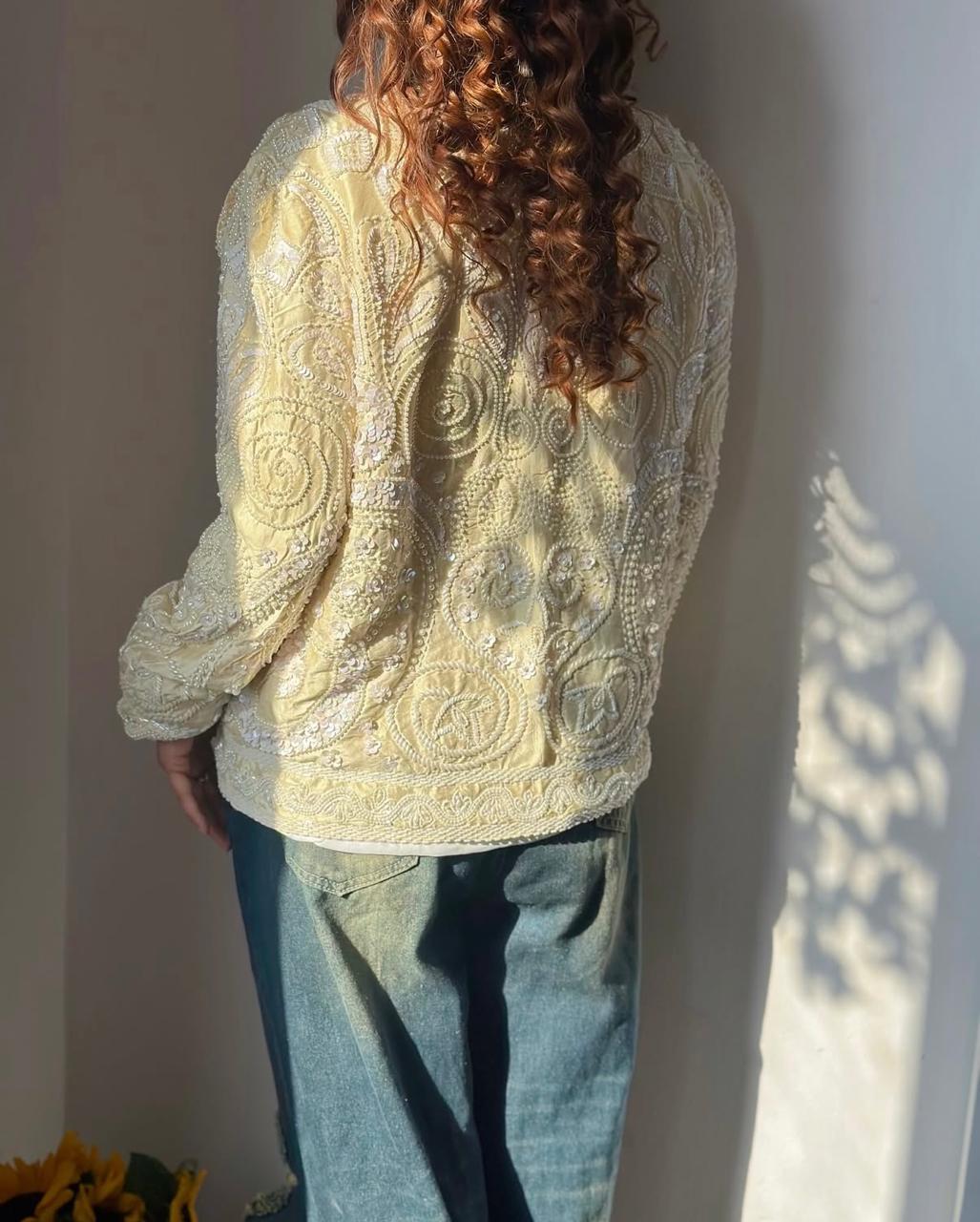 Pearl Embellished Jewel Jacket