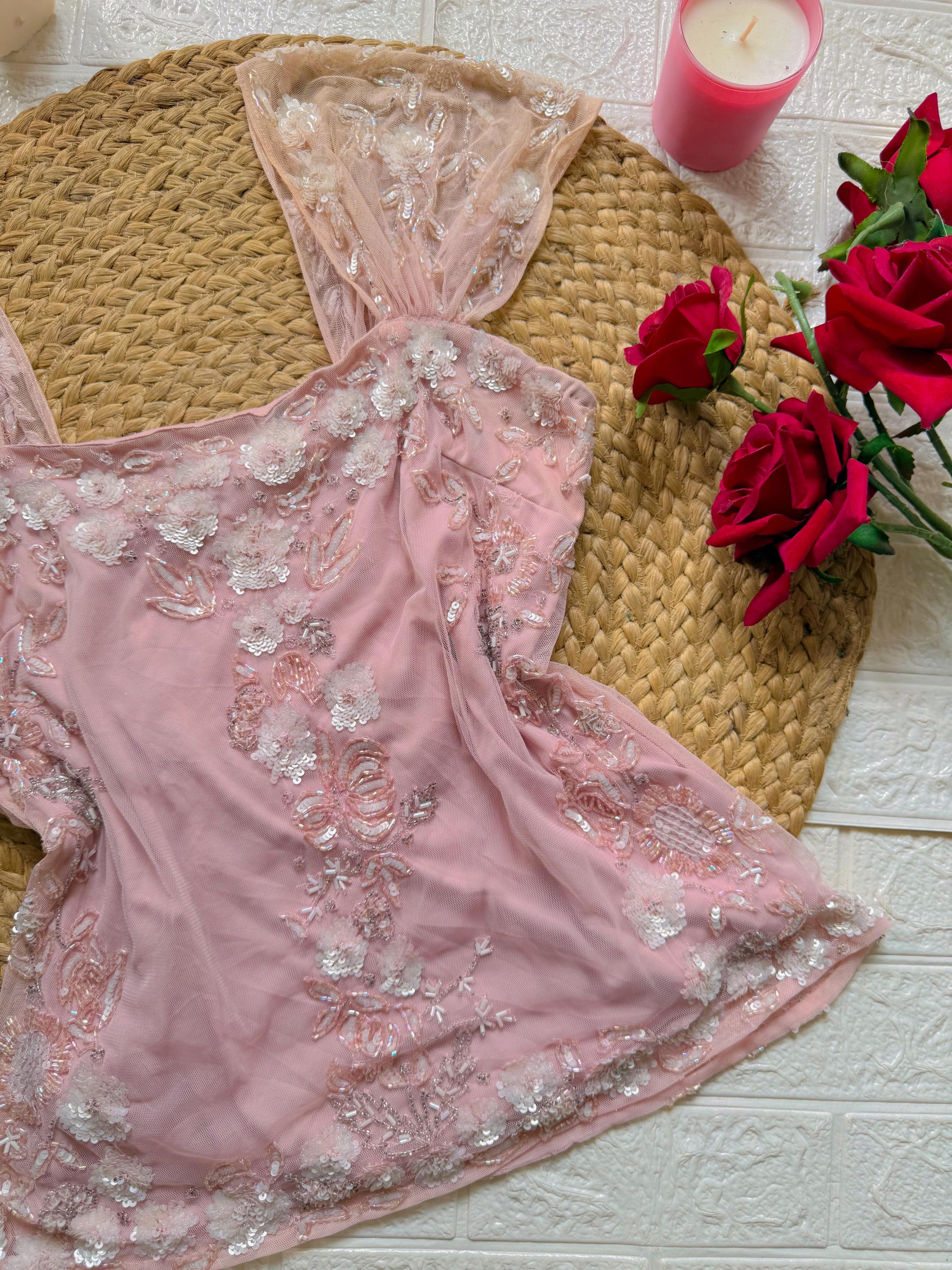 Candy flush pink floral top