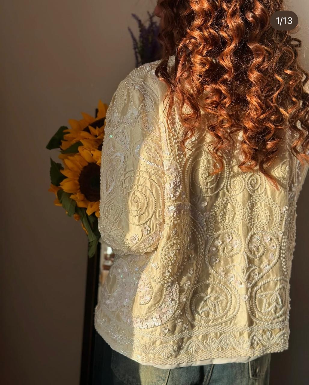Pearl Embellished Jewel Jacket