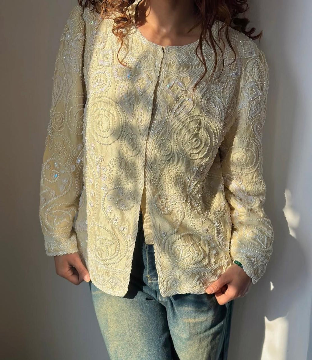 Pearl Embellished Jewel Jacket